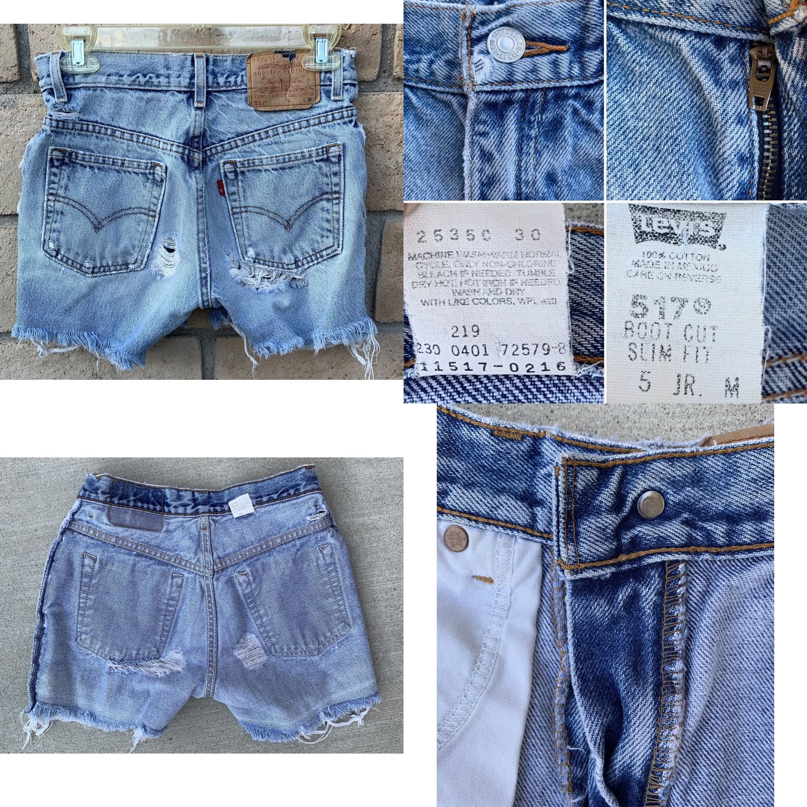 Levi's VINTAGE Levi's 517 Cut Offs Jeans Shorts Thrashed Distressed 5 JR 27.5 Waist Size 27" / US 4 / IT 40 - 9 Thumbnail