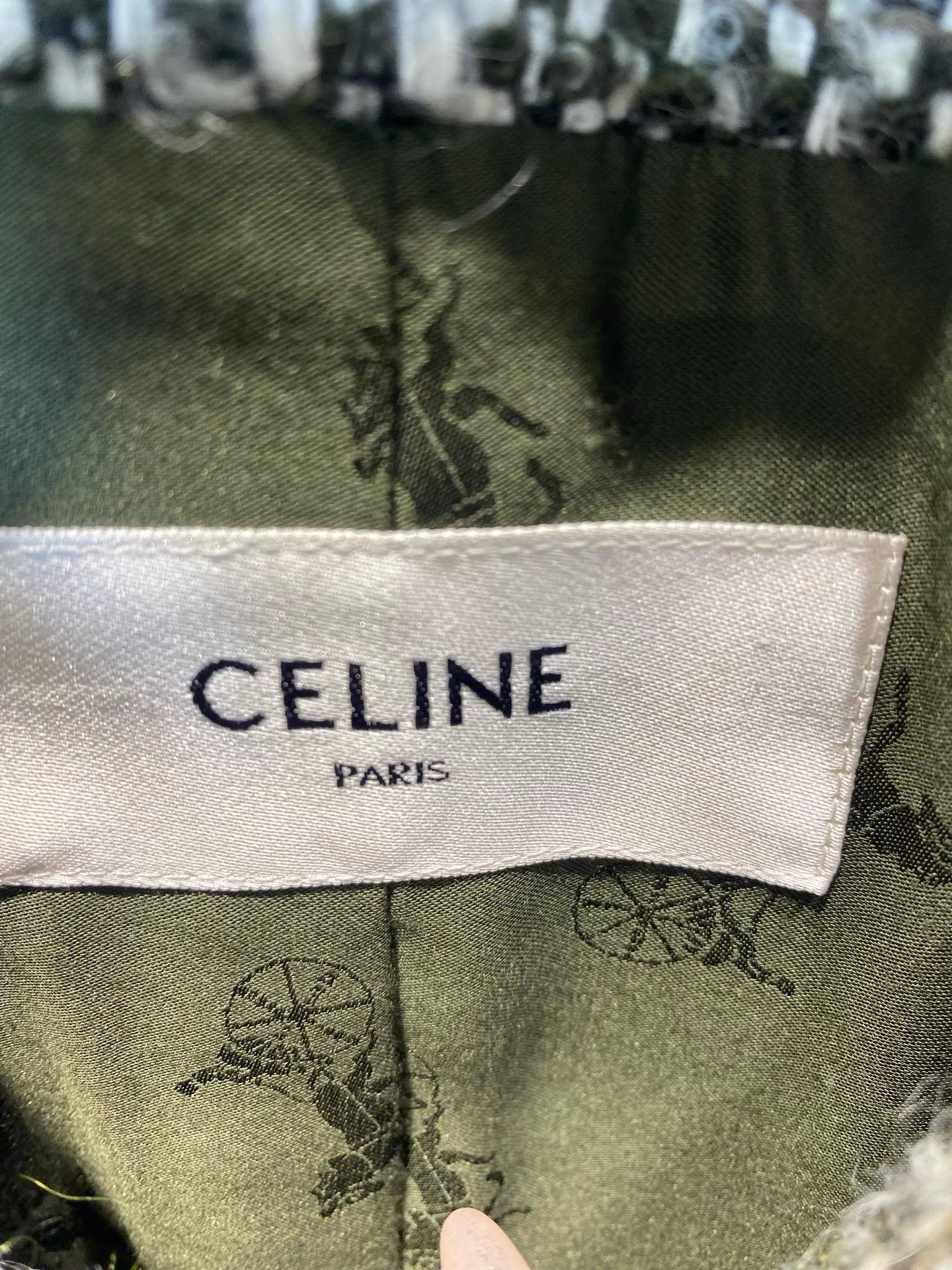 Celine Celine Sage Green Tweed Chanel-style Jacket K36 Size XS / US 0-2 / IT 36-38 - 3 Thumbnail