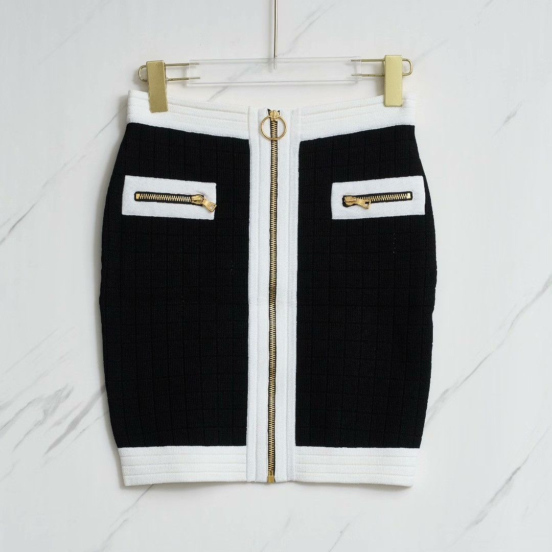 Balmain Balmain Women's Hepburn Style Knit Skirt Size 36" / US 14 / IT 50 - 1 Thumbnail