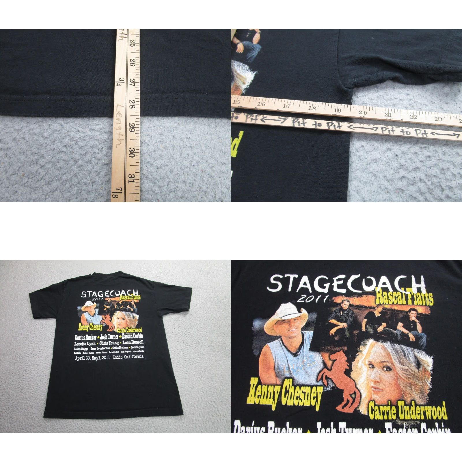 Fruit Of The Loom VINTAGE Stagecoach Shirt Mens M Black 2011 Indio California Country Festival Tee Size US M / EU 48-50 / 2 - 8 Thumbnail