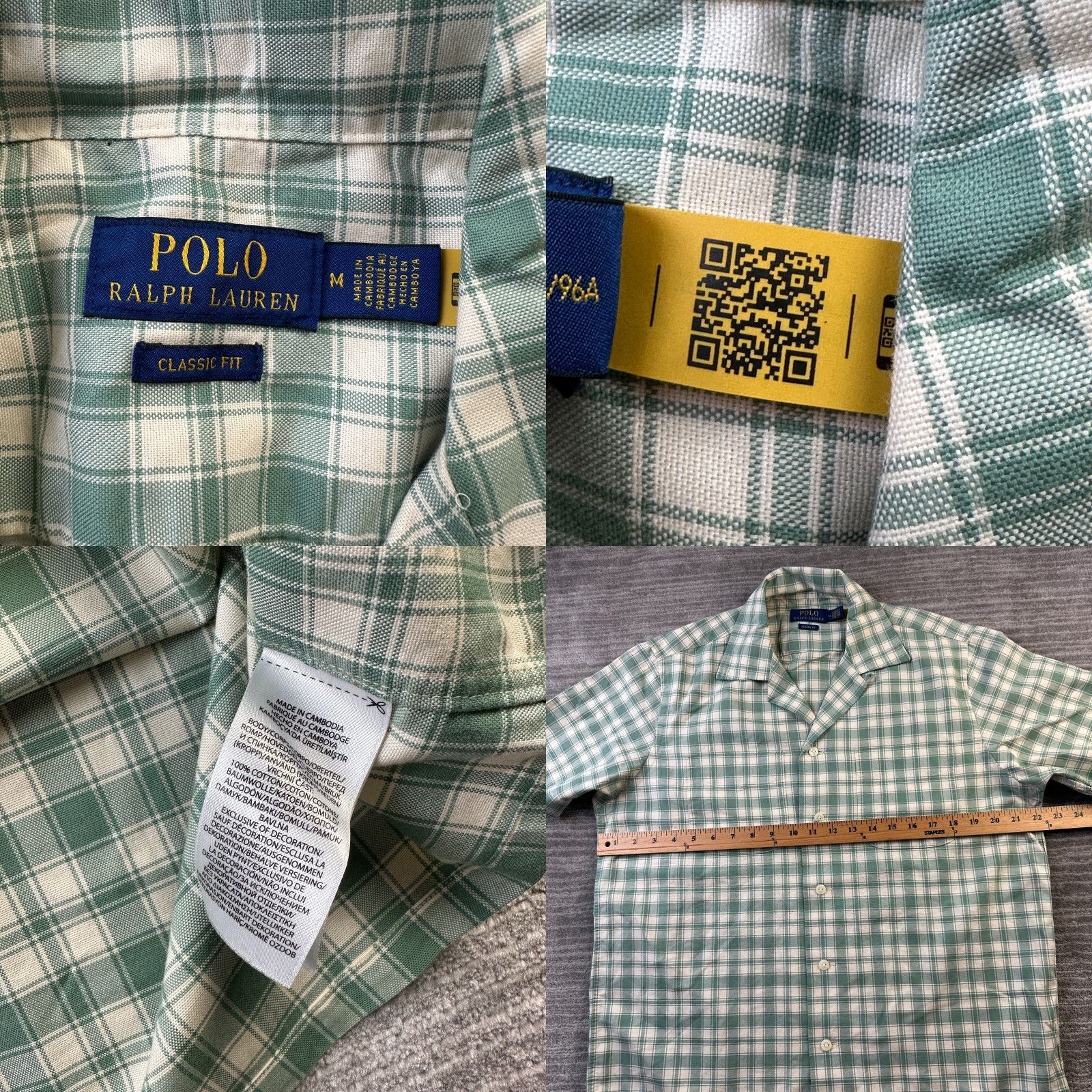 Polo Ralph Lauren Polo Ralph Lauren Shirt Mens Medium Green Plaid Button-Up Open Camp Pony Workshirt Size US M / EU 48-50 / 2 - 8 Thumbnail