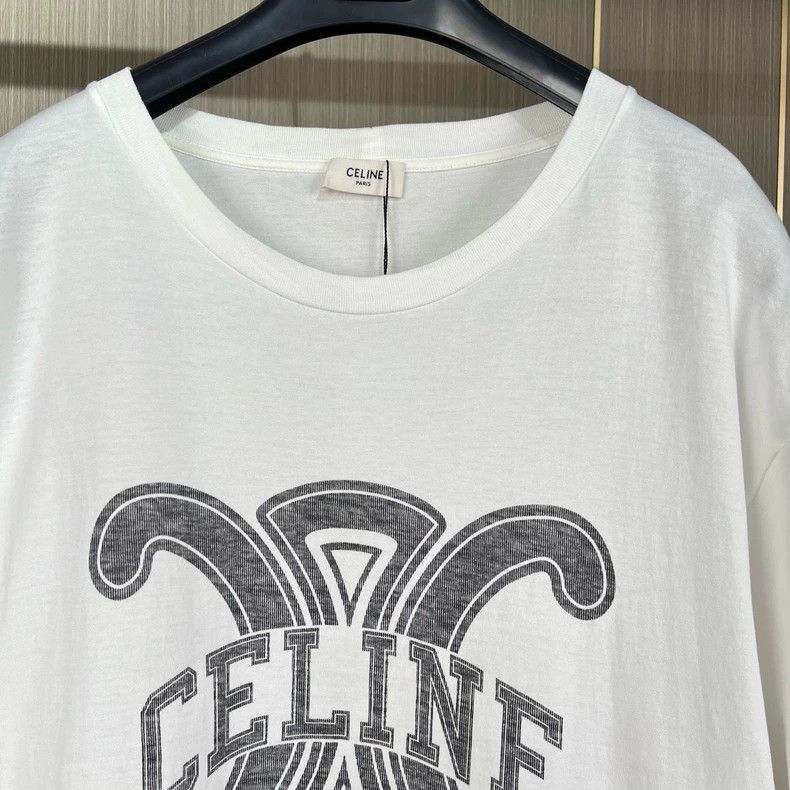 Celine Celine Printed Short Sleeve TShirt in White Size US XS / EU 42 / 0 - 3 Thumbnail