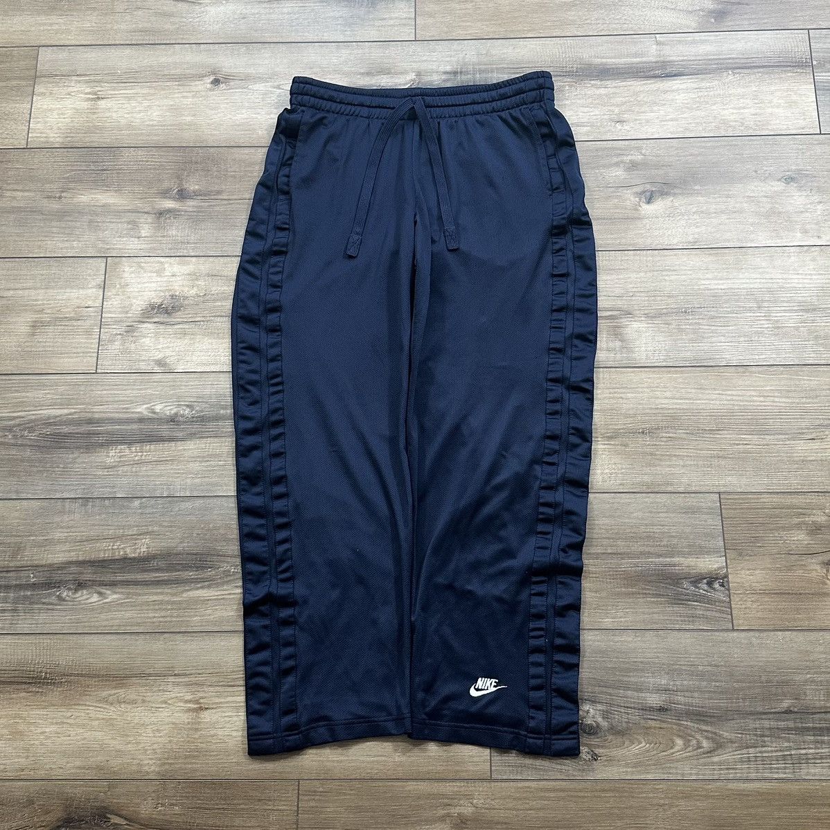 Nike Vintage 2000s Y2K Nike Navy Wide Leg Athletic Track Pants Size US 32 / EU 48 - 1 Thumbnail