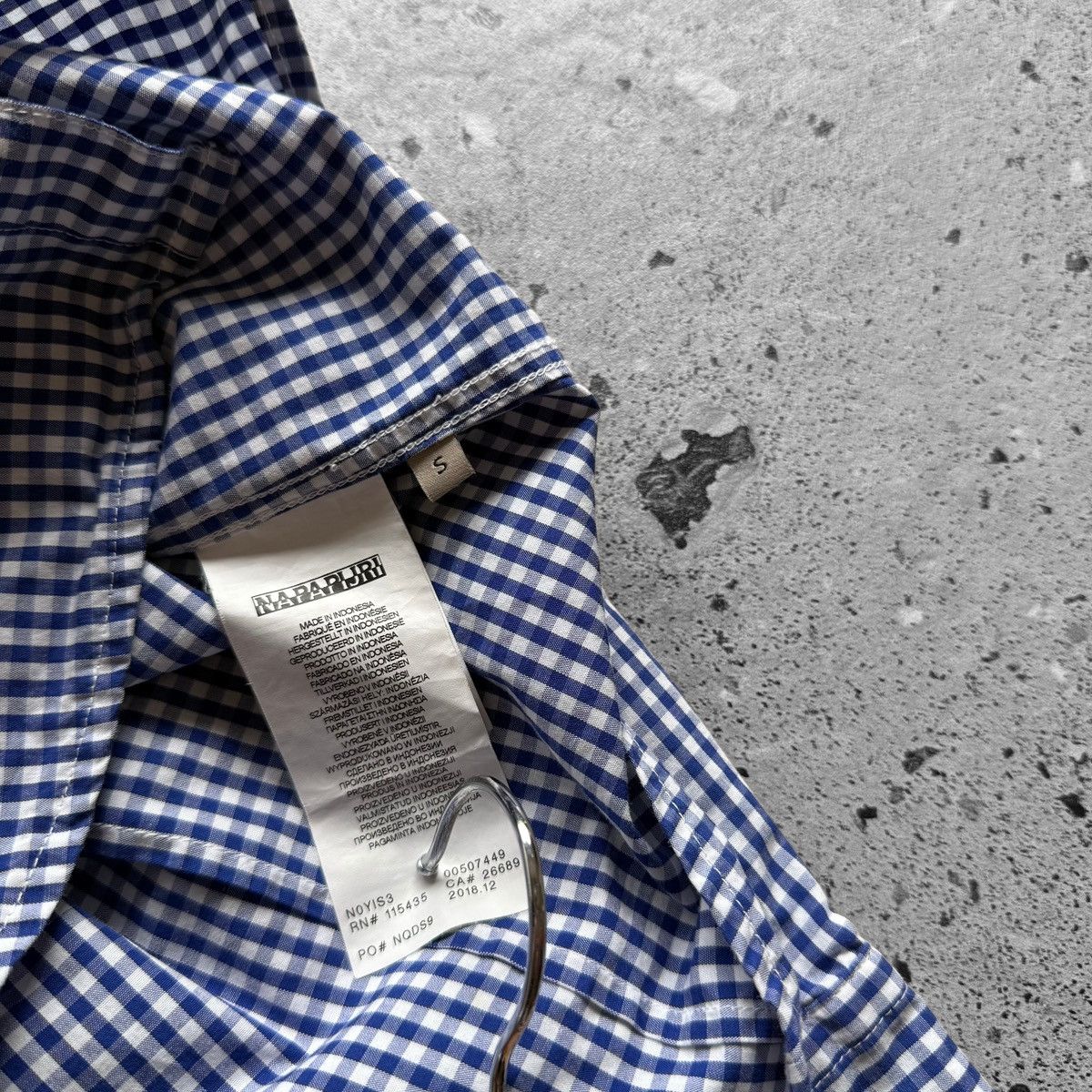 Napapijri Napapijri Mens Gingham Check Slim Fit Long Sleeve Shirt Size US S / EU 44-46 / 1 - 6 Thumbnail