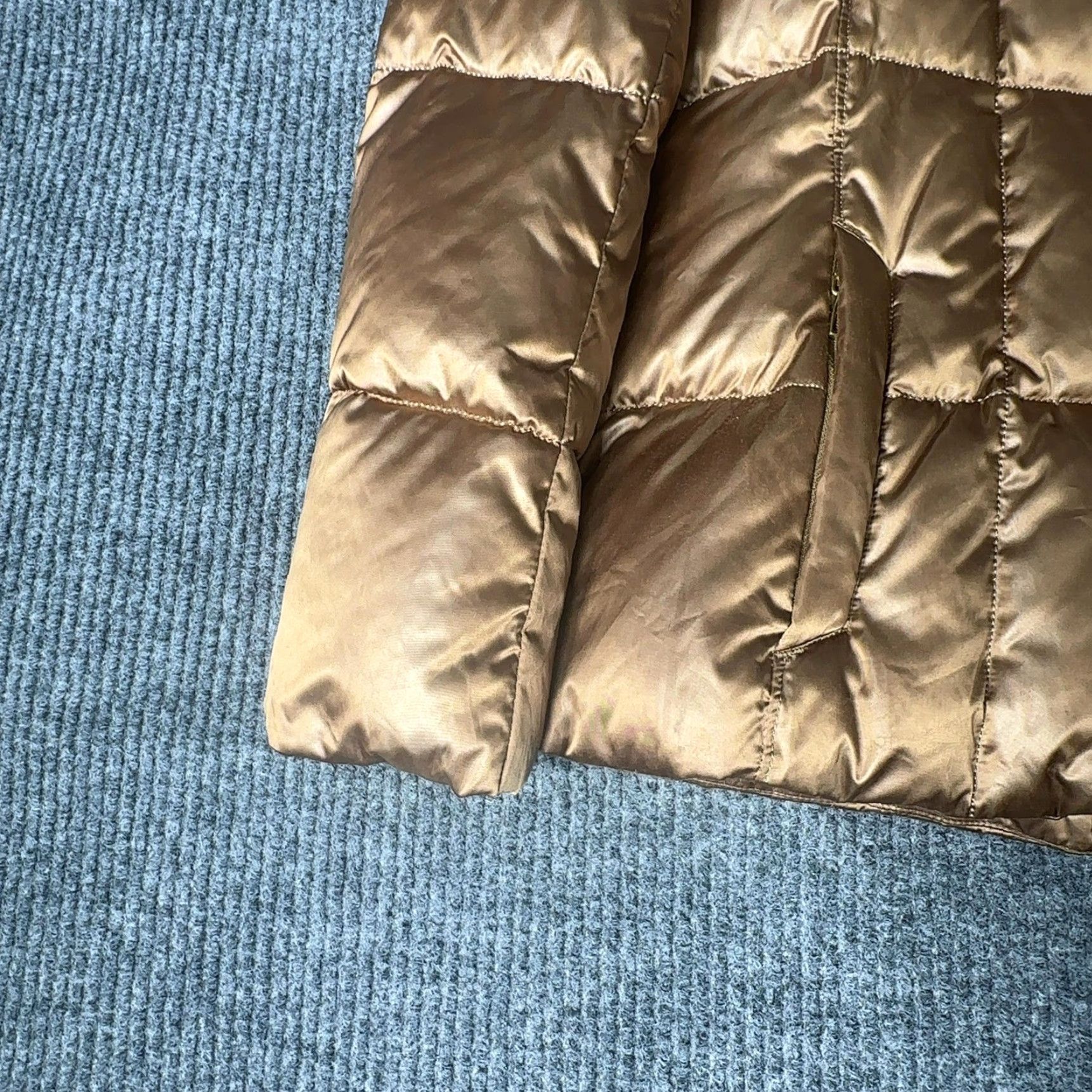 Lands' End Lands' End Puffer Jacket Womens S Brown Metallic Down Insulated Quilted Gold Winter Size S / US 4 / IT 40 - 3 Thumbnail
