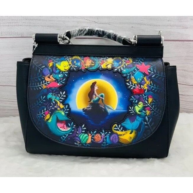 Disney Loungefly Disney Little Mermaid Ariel Under the Sea Black Cr Size ONE SIZE - 1 Thumbnail