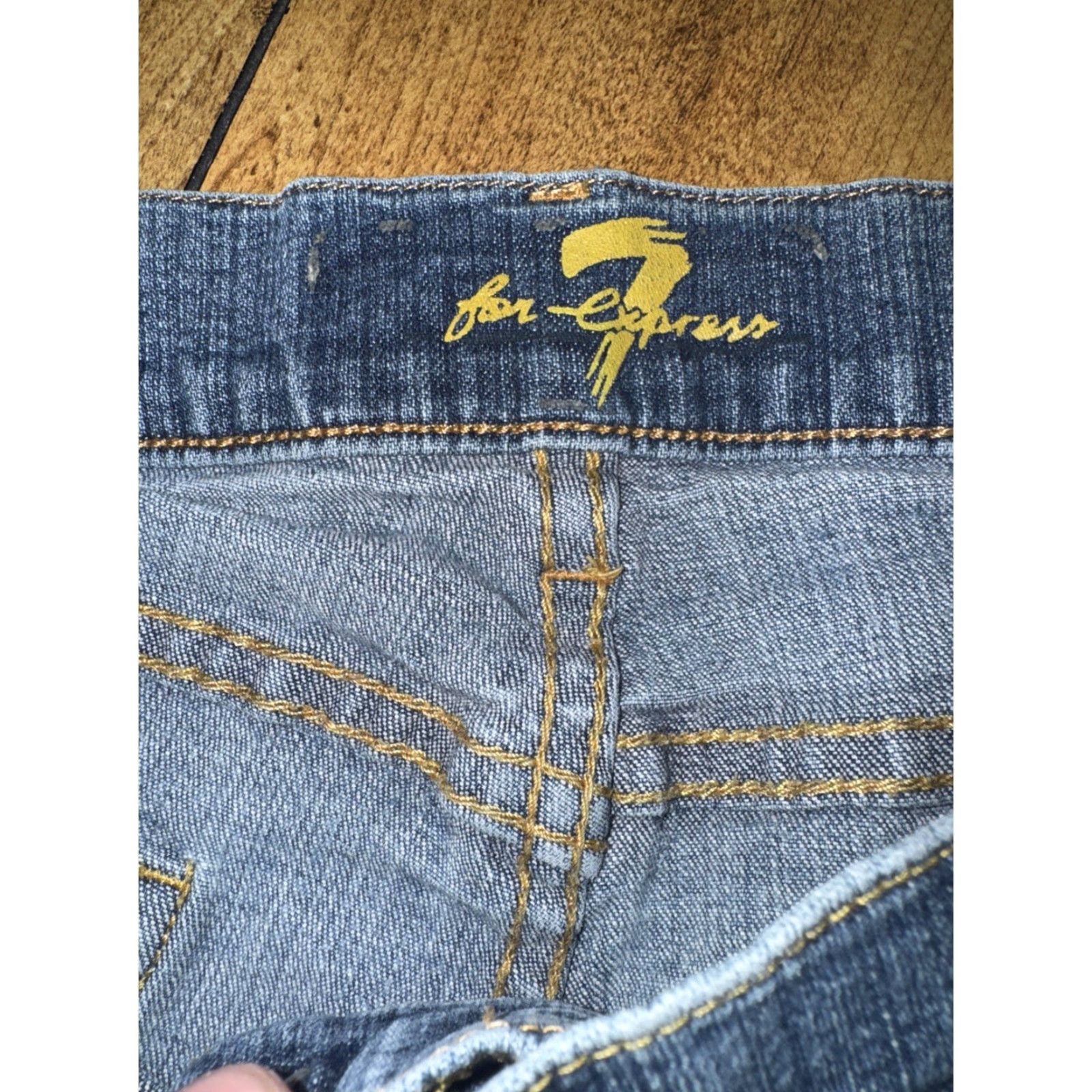 7 For All Mankind VINTAGE 7 For All Mankind Express Flared Jeans Blue Women’s 30x29 Low Rise Y2K Jeans Size 30" / US 8 / IT 44 - 3 Thumbnail