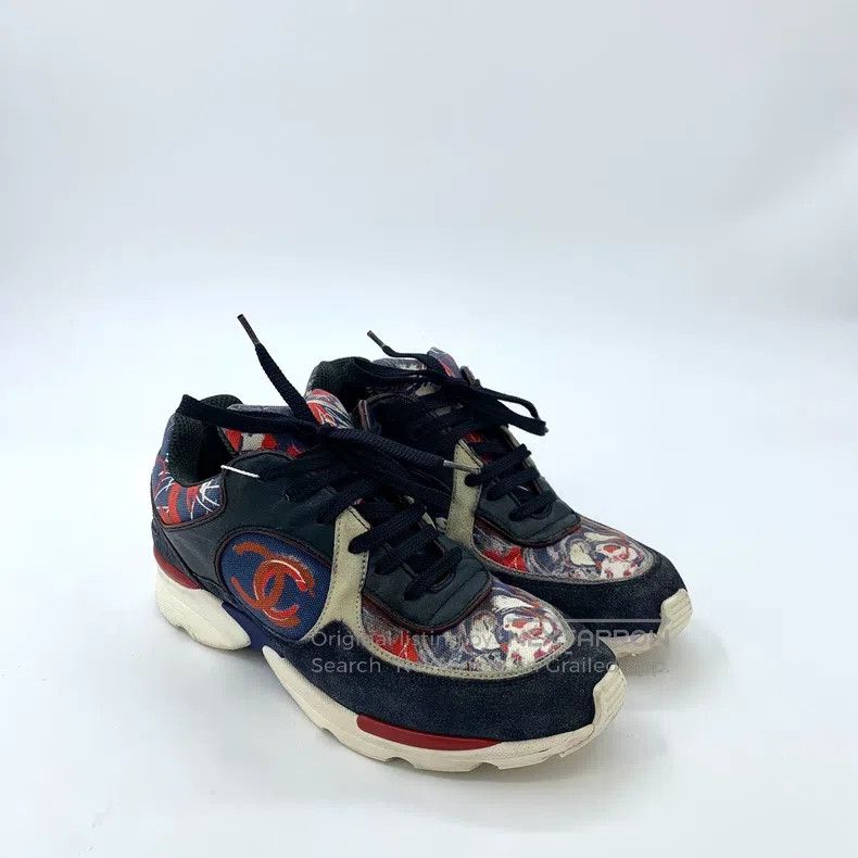 Chanel Chanel Colour-matched graffiti lacing casual dad shoes Size US 5.5 / IT 35.5 - 2 Thumbnail