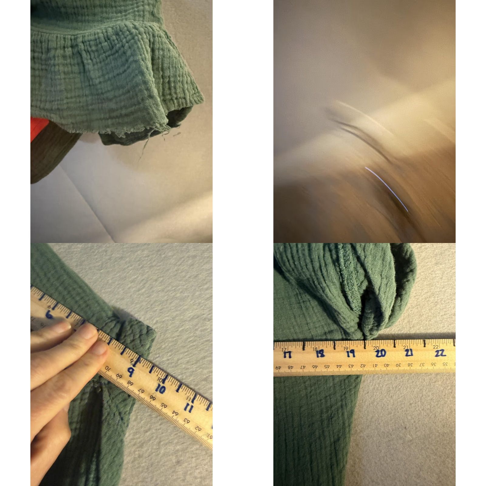 Vintage VINTAGE Entro Dress Womens Medium Green Cotton Gauze V Neck Swing Ruffle Hem Boho Tiered Size M / US 6-8 / IT 42-44 - 8 Thumbnail