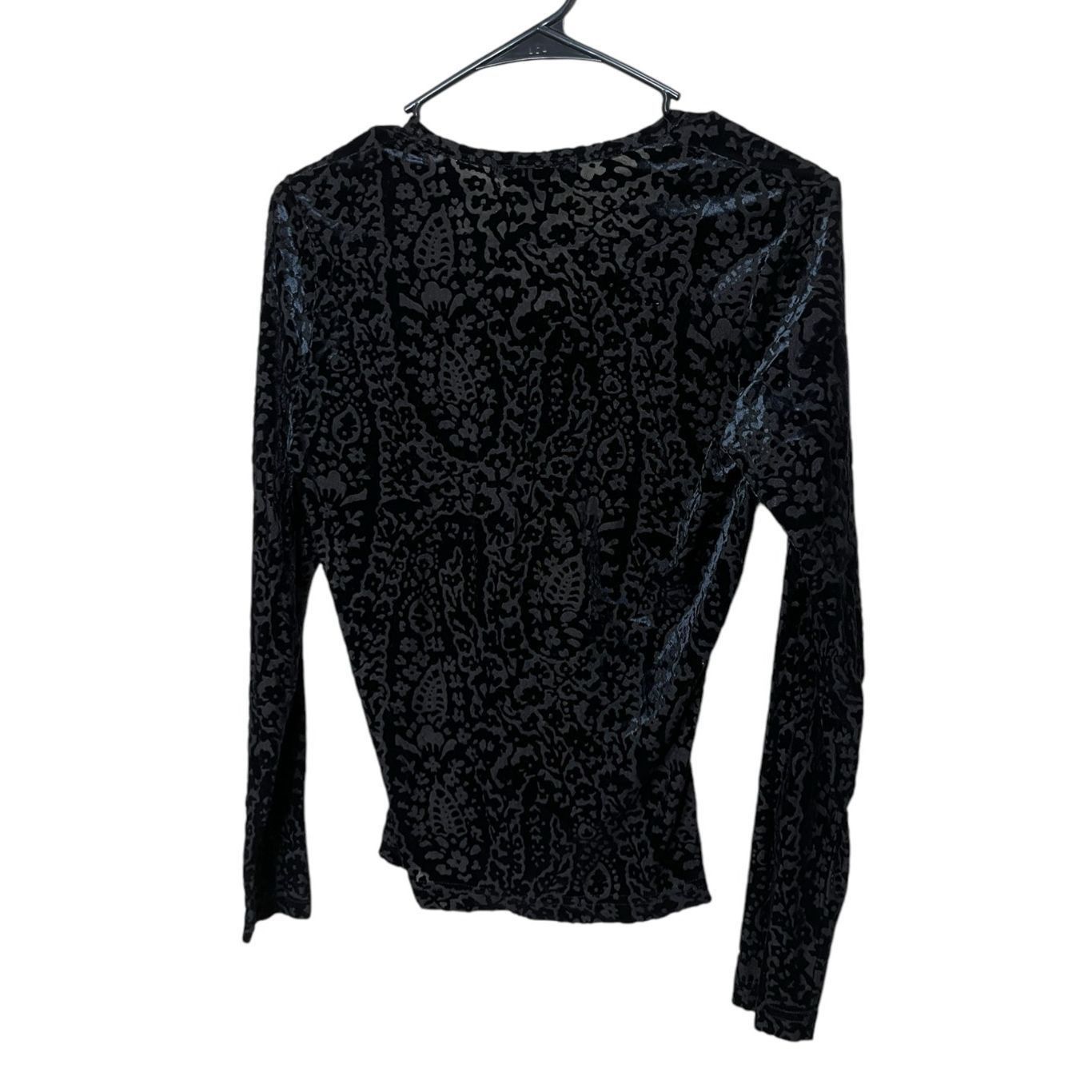 Other Karen Kane Y2K Long Sleeve Black Velvet Burnout Top Blouse S Size M / US 6-8 / IT 42-44 - 8 Thumbnail