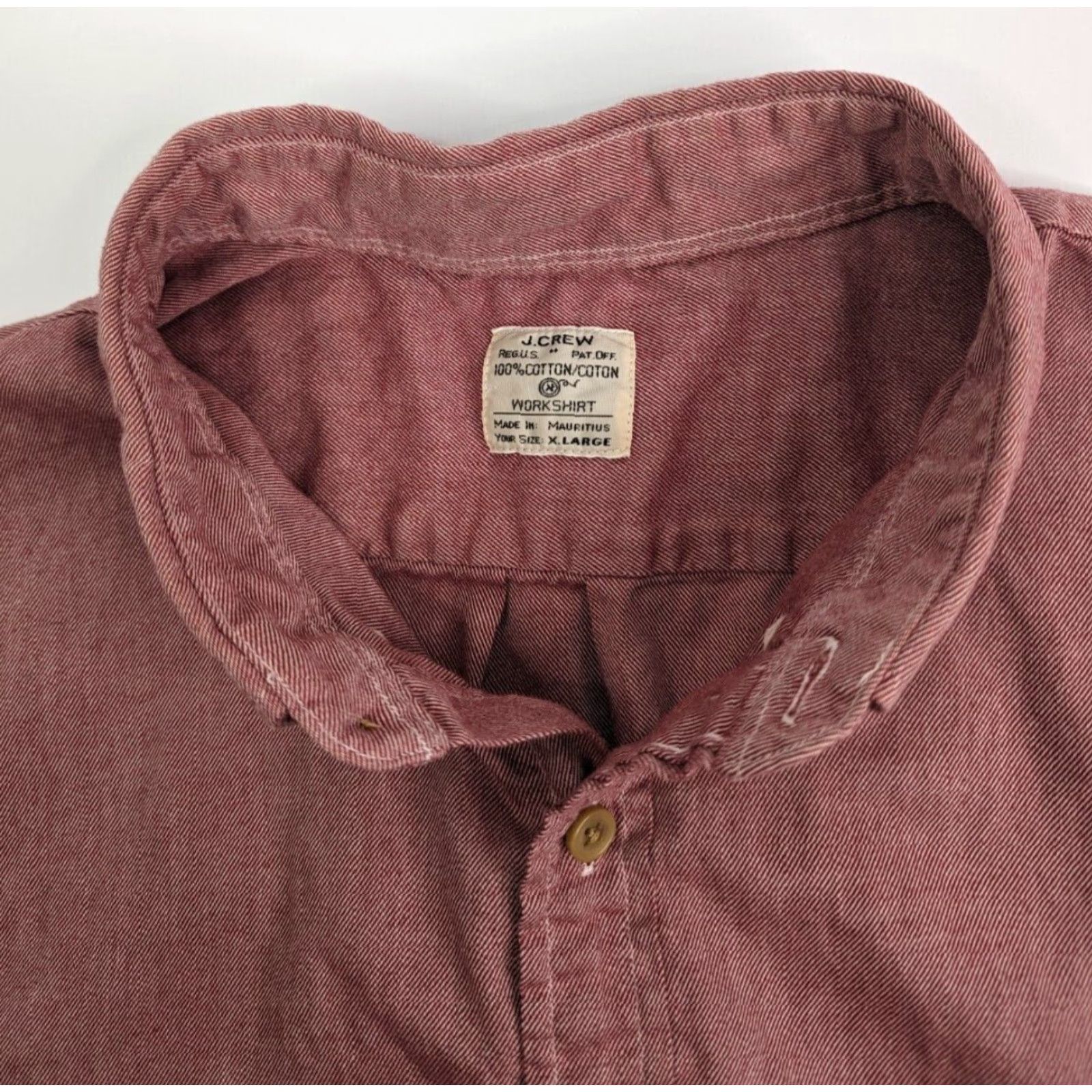 J.Crew J. Crew Shirt Mens XL Red Cotton Button-Down Long Sleeve with Chest Pocket - Work, Casual, Classic, Preppy - Regular Fit Size US XL / EU 56 / 4 - 7 Thumbnail