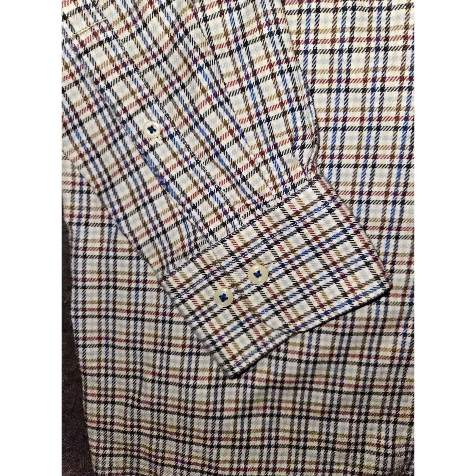 Peter Millar Peter Millar Button-Up Shirt Men's Large Long Sleeve Glen Plaid Retro Workwear Size US L / EU 52-54 / 3 - 5 Thumbnail