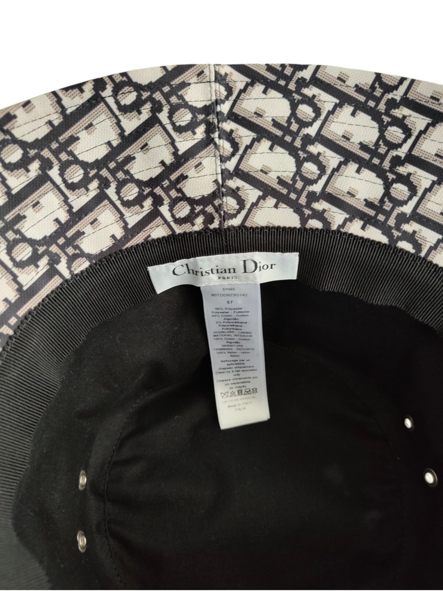 Dior Black And Beige Checkered Bucket Hat With Veil Size ONE SIZE - 7 Thumbnail