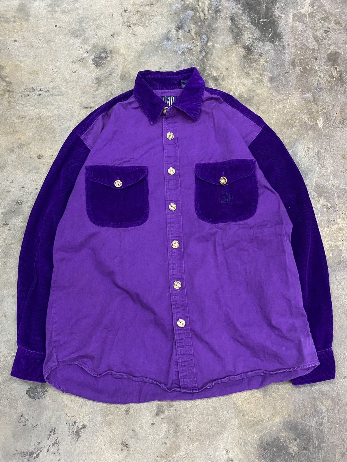 Designer × Gap × Vintage Vintage Gap 90s button shirt corduroy Size US L / EU 52-54 / 3 - 11 Thumbnail