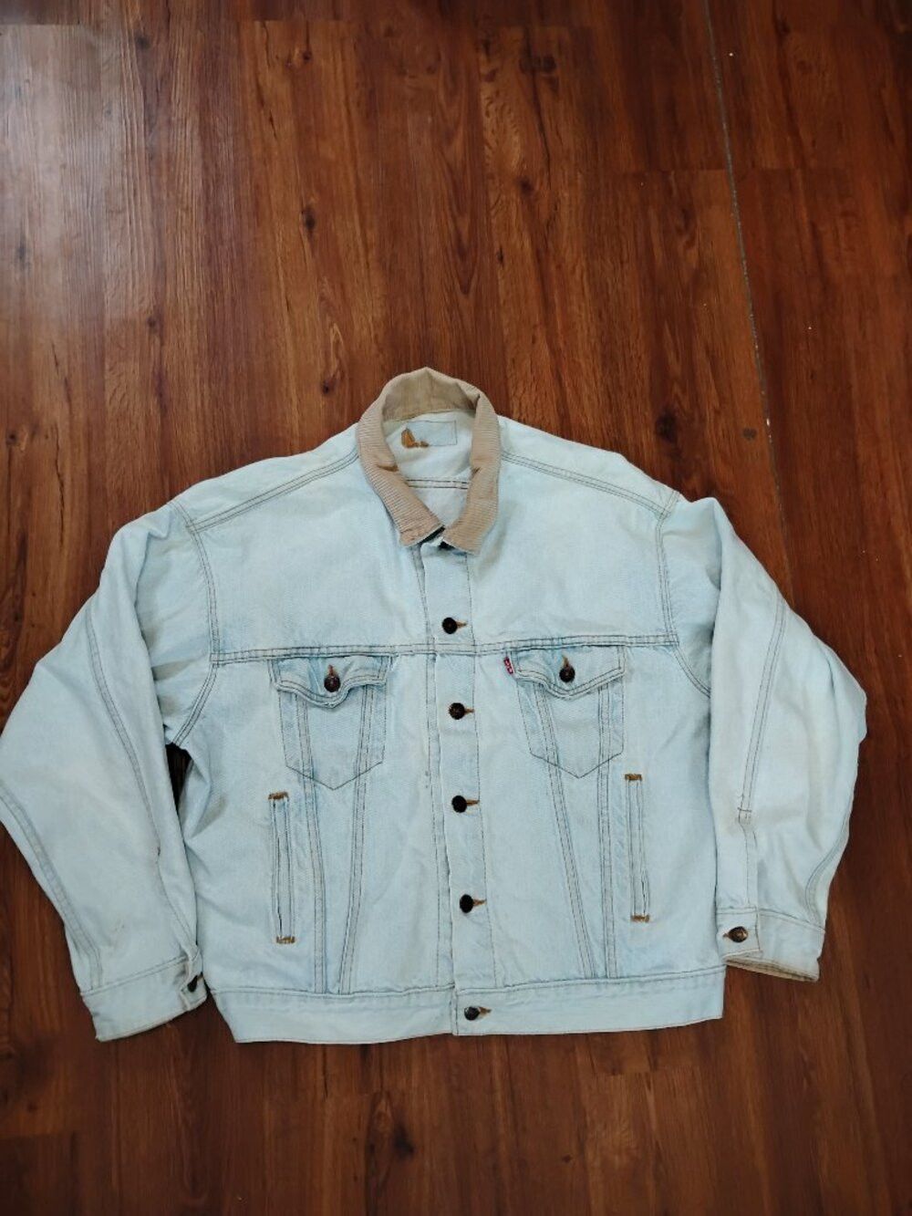 Levi's Vintage Clothing Vintage Levi's Denim Jean Jacket Corduroy Collar Size US XL / EU 56 / 4 - 2 Thumbnail