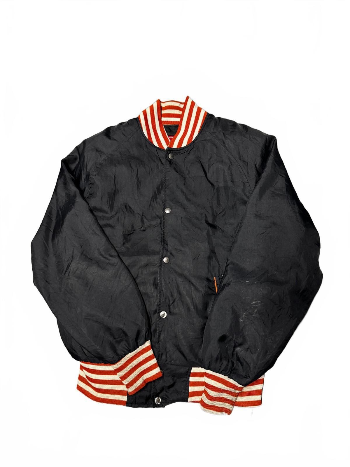 Other Men's Black Varsity Jacket with Orange and White Stripes Size US L / EU 52-54 / 3 - 2 Thumbnail