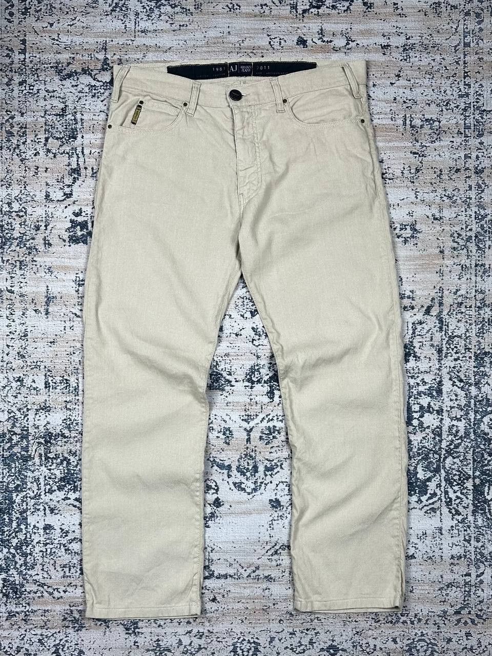 Armani Armani Luxuri Linen Beige Jeans Pants Size US 36 / EU 52 - 2 Thumbnail