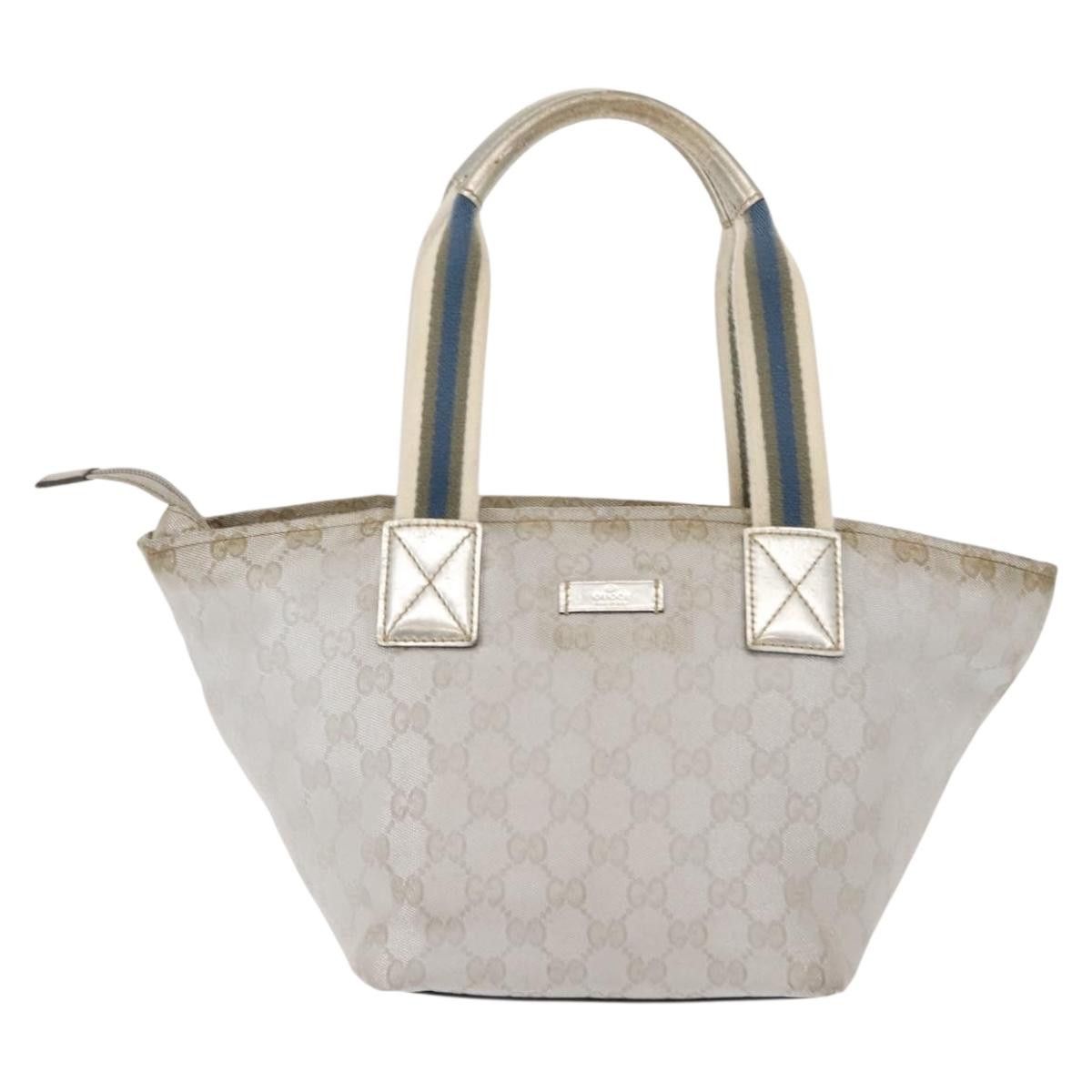 Gucci GUCCI GG Canvas Sherry Line Tote Bag Silver Size ONE SIZE - 2 Thumbnail