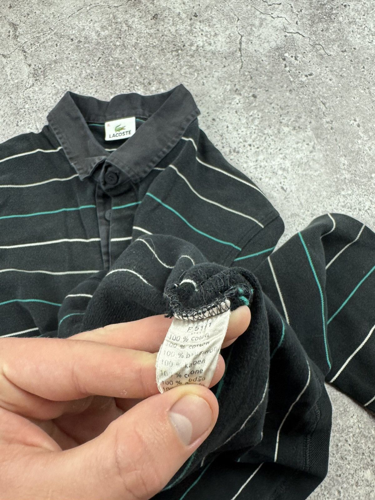 Lacoste Vintage Lacoste Striped Rugby Long Sleeve Y2K France Size US L / EU 52-54 / 3 - 8 Thumbnail
