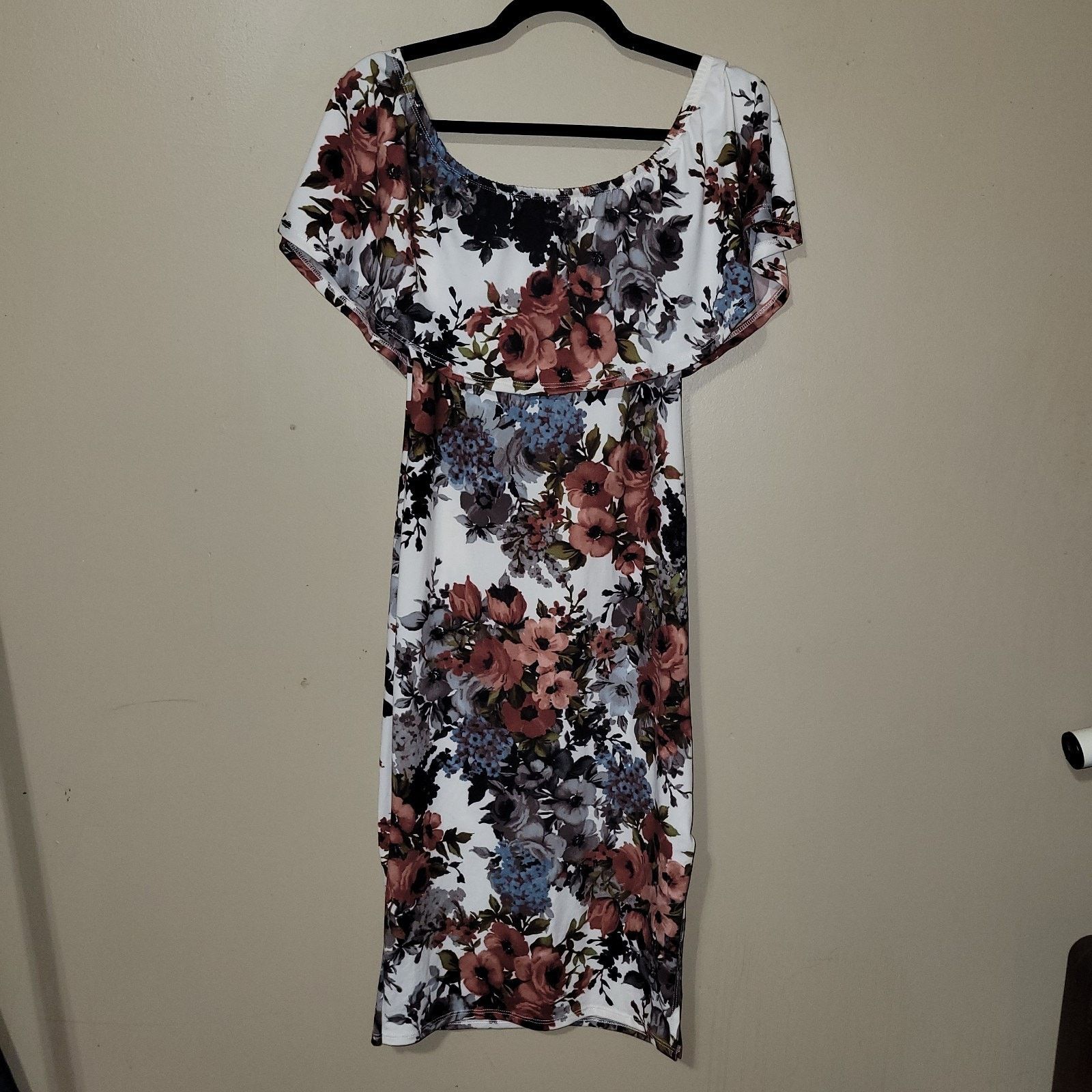 VIBE Vibe multicolor floral slip on dress size L handkerchief hem Size L / US 10 / IT 46 - 1 Thumbnail