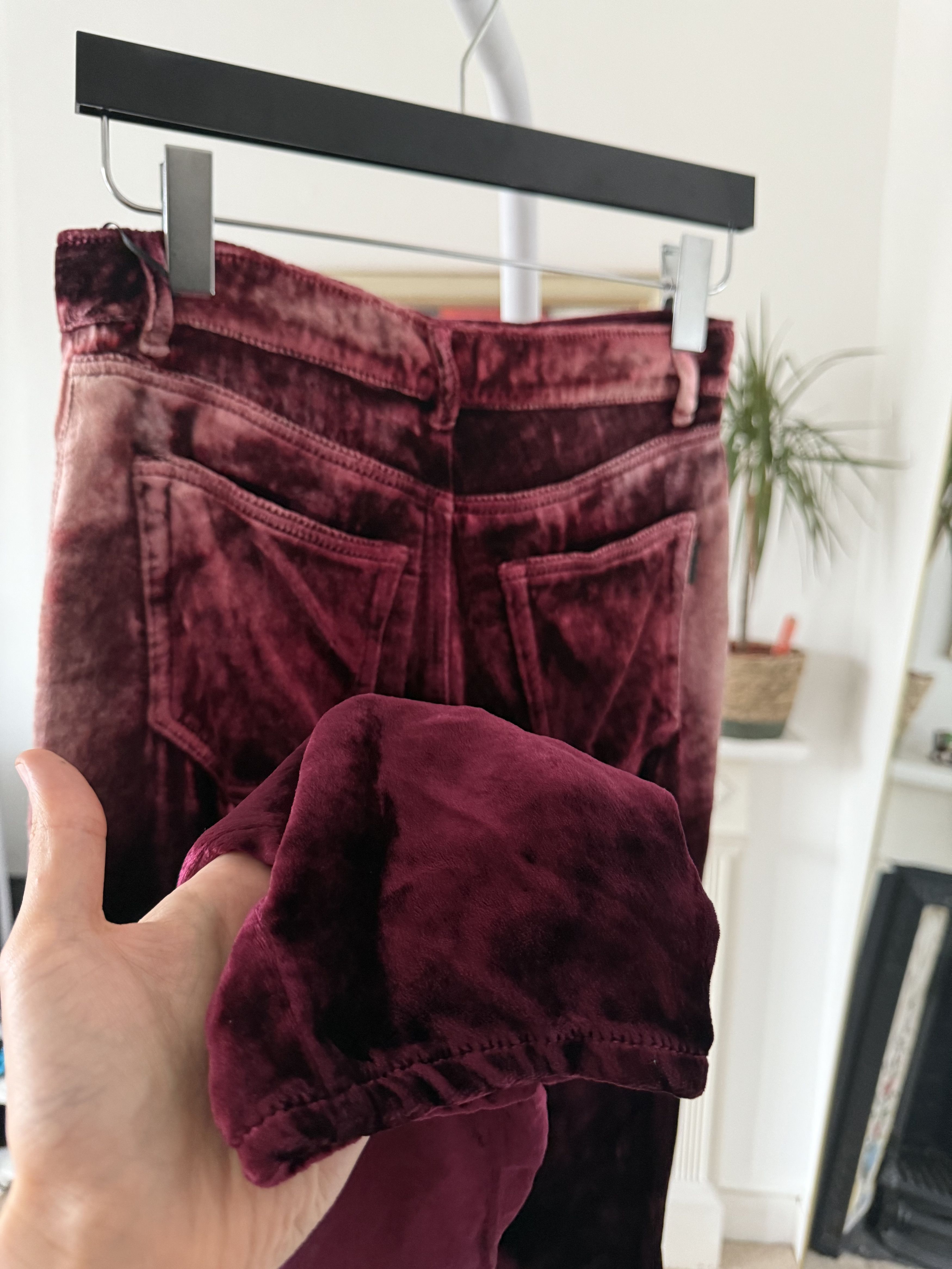 Saint Laurent Paris SS20' Saint Laurent Cropped Bleached Velvet Trousers Size US 28 / EU 44 - 3 Thumbnail