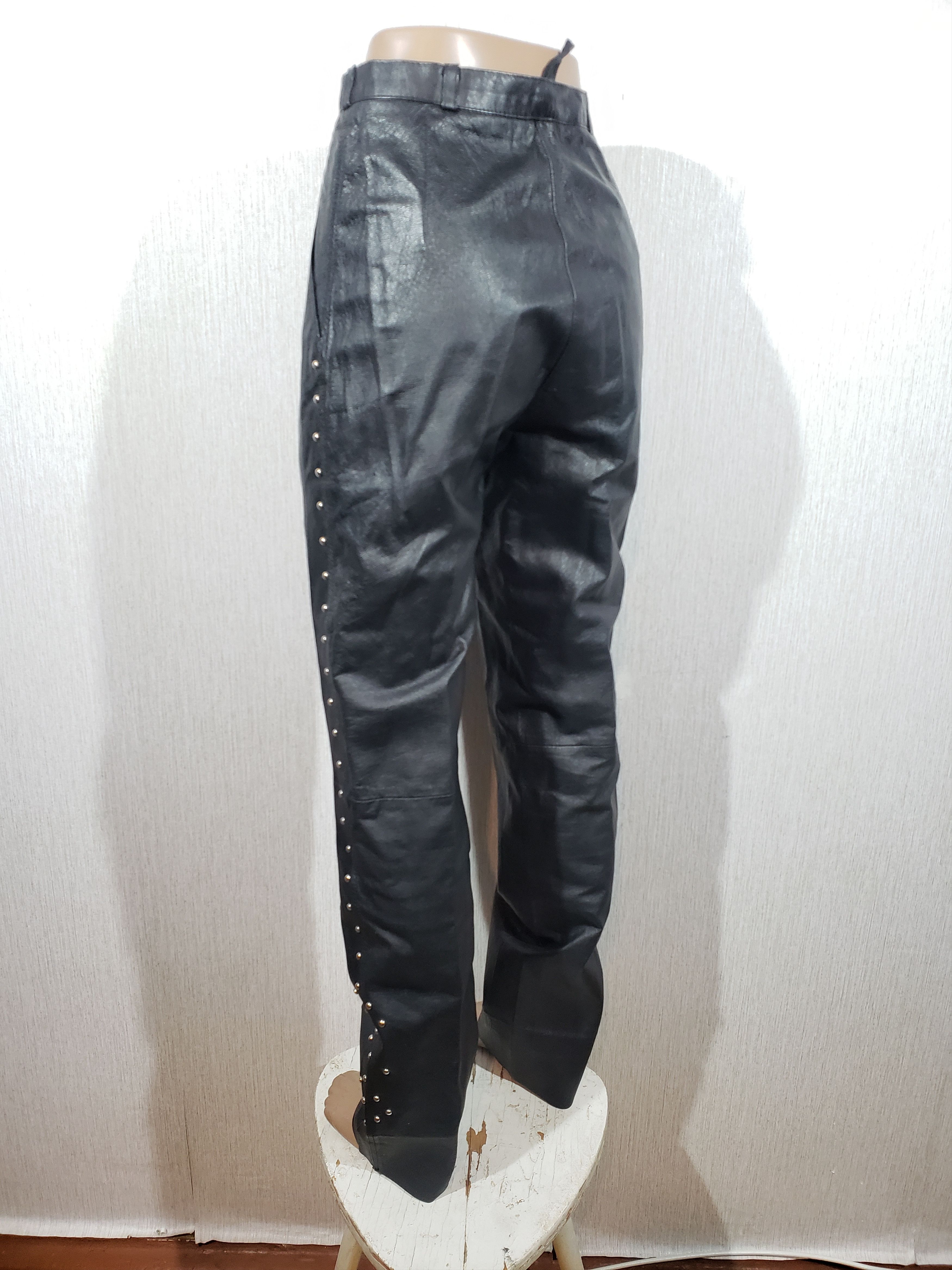 Genuine Leather × Uniqlo Women's black leather pants. Size 26" / US 2 / IT 38 - 6 Thumbnail