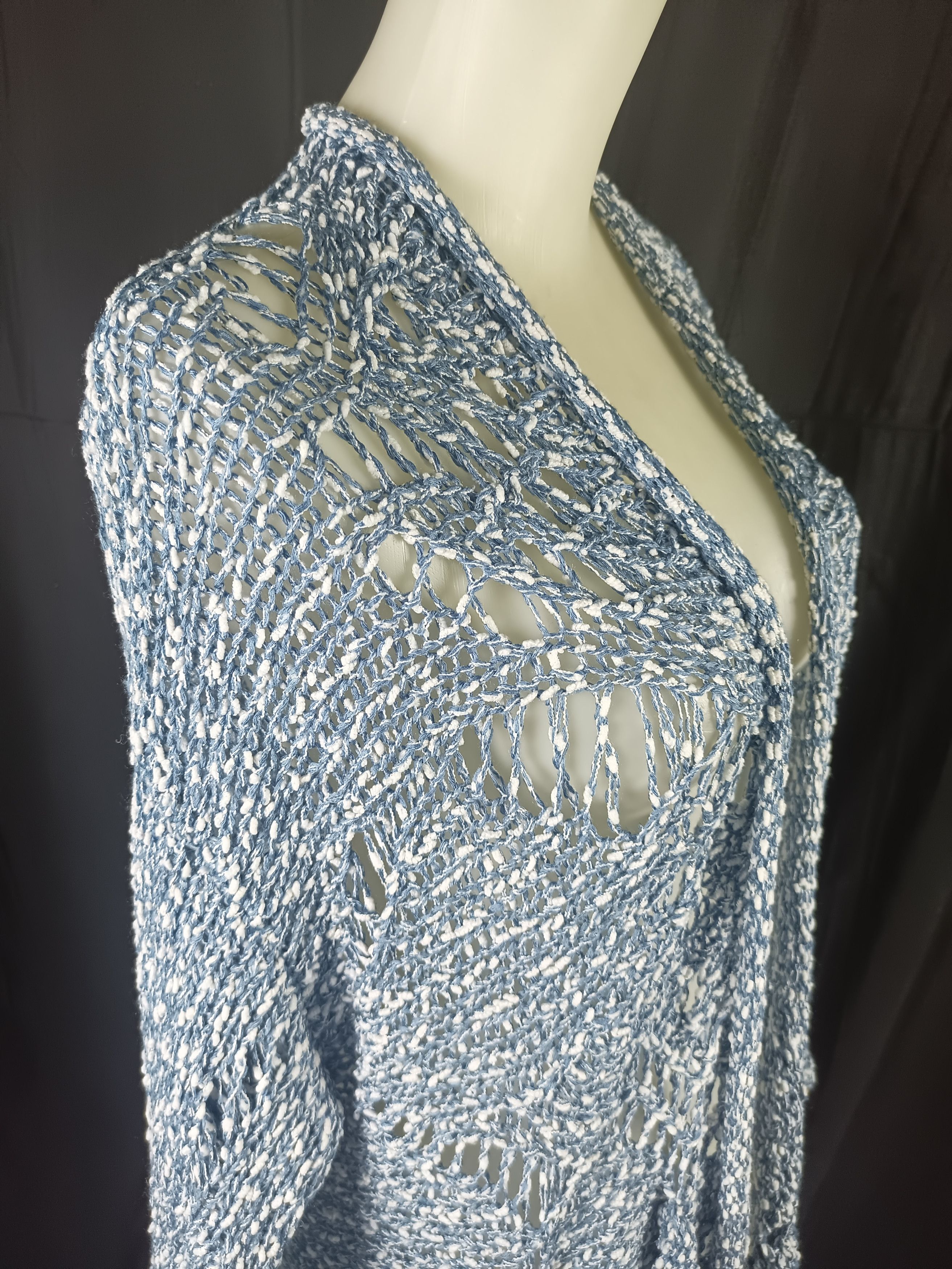 Other A.P Design Fashion Distressed Tassel Cable Knit Cardigan Size L / US 10 / IT 46 - 20 Thumbnail