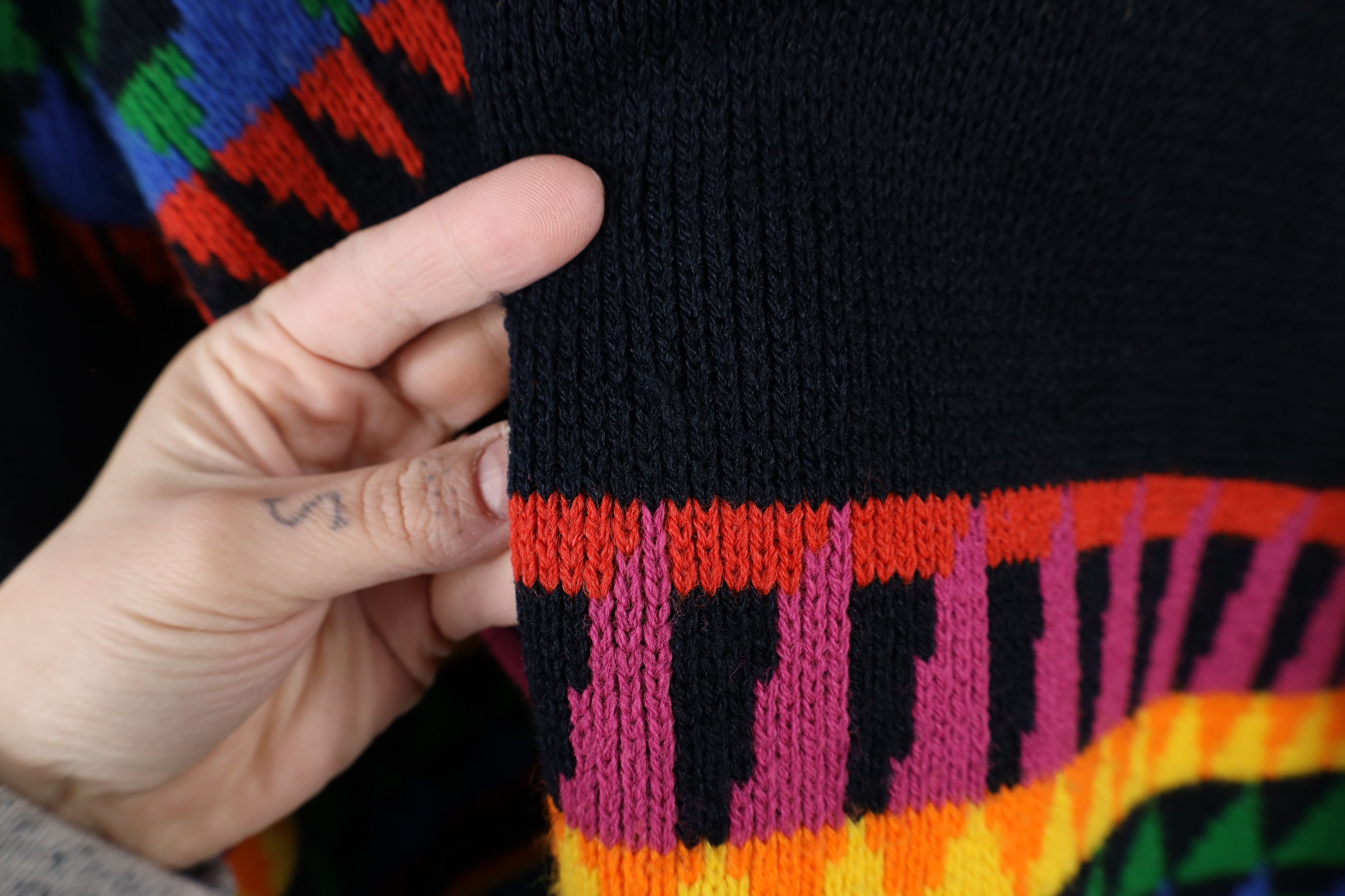 Vintage Vintage 70s Boho Chic Striped Geometric Hooded Sweater Size M / US 6-8 / IT 42-44 - 8 Thumbnail