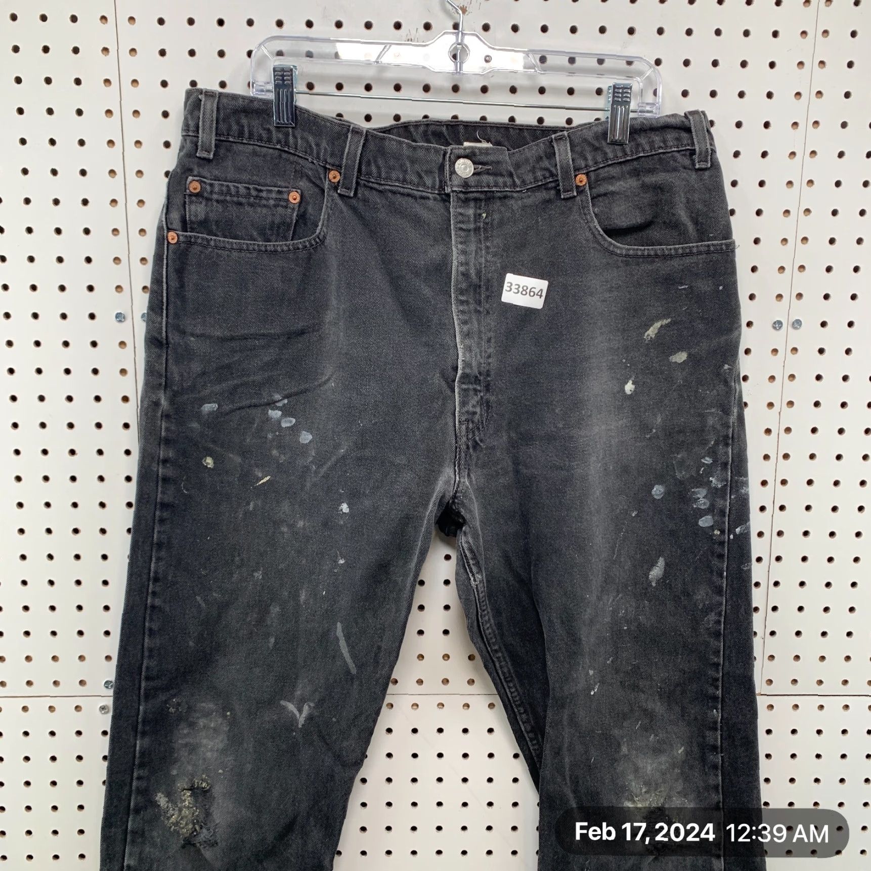 Levi's VINTAGE Levi’s 505 Black Denim Jeans Mens FITS Size 38x31.5 Regular Straight 90s Size US 38 / EU 54 - 7 Thumbnail