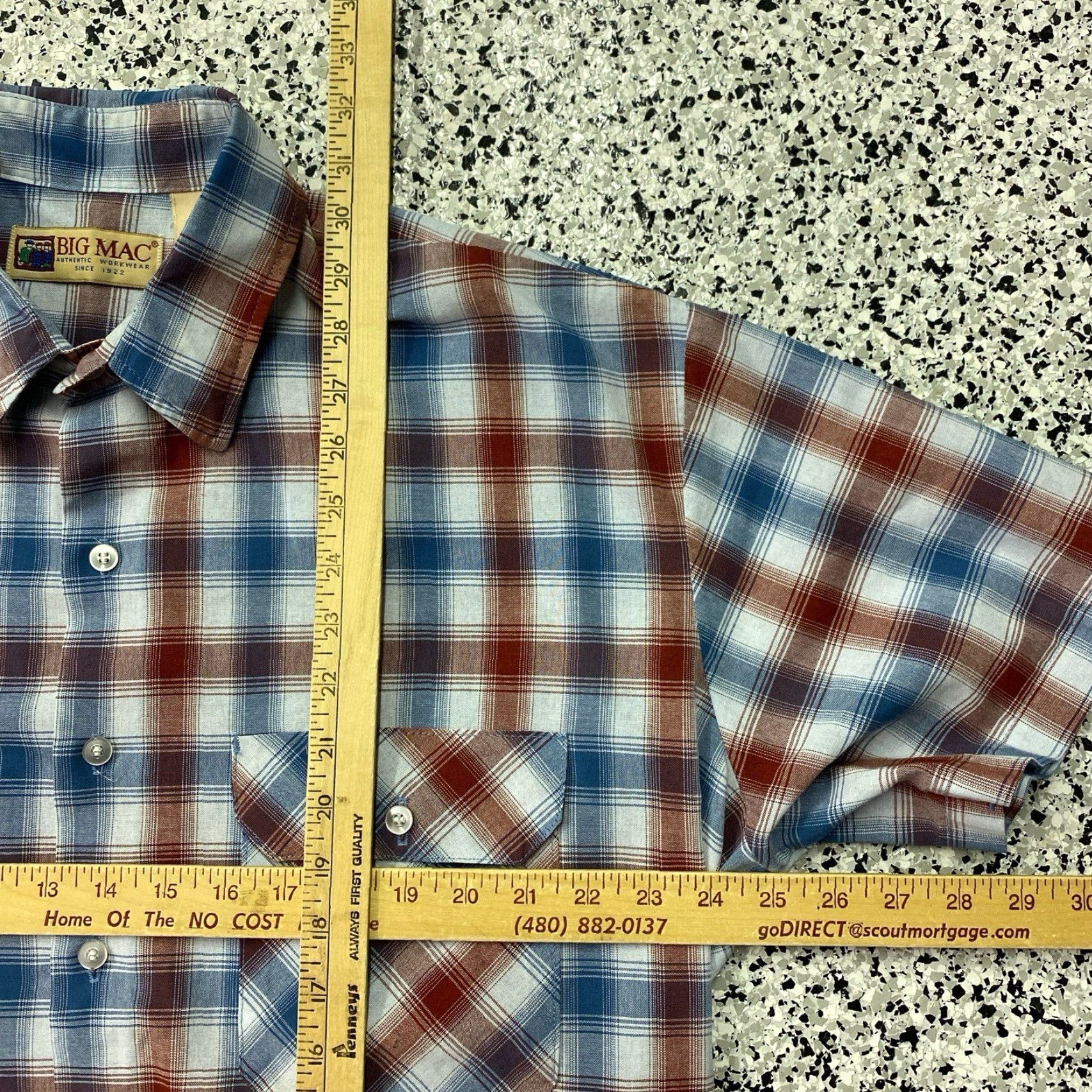 Vintage VINTAGE Big Mac Shirt Mens XL Red Blue Plaid Shirt Size US XL / EU 56 / 4 - 2 Thumbnail