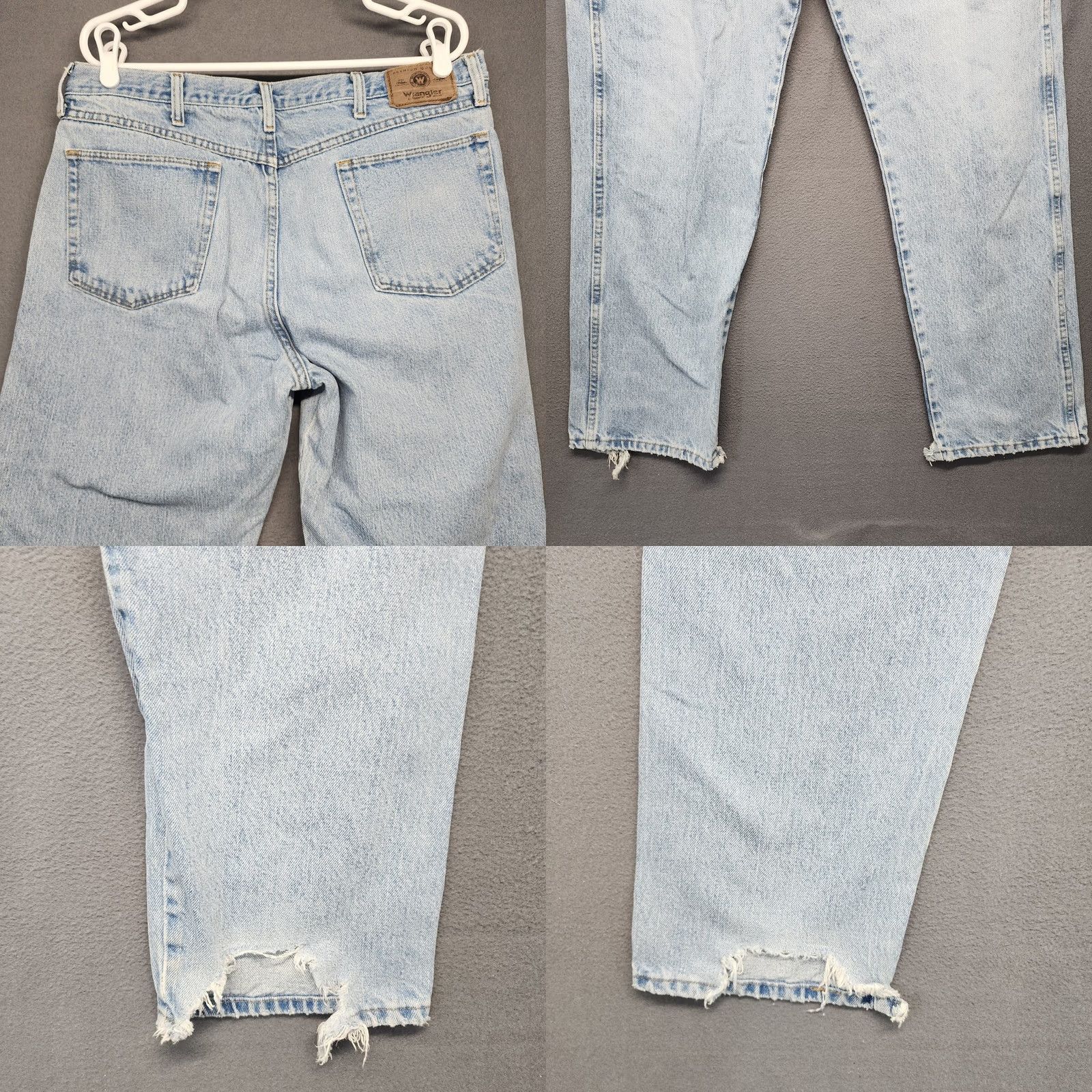 Wrangler VINTAGE Wrangler Jeans Men 36x30 Blue Light Wash Distressed Grunge Tagged 38x30 Jeans Mens 36 Regular 36x30 Light Wash 5-Pocket Distressed Jeans Size US 36 / EU 52 - 9 Thumbnail