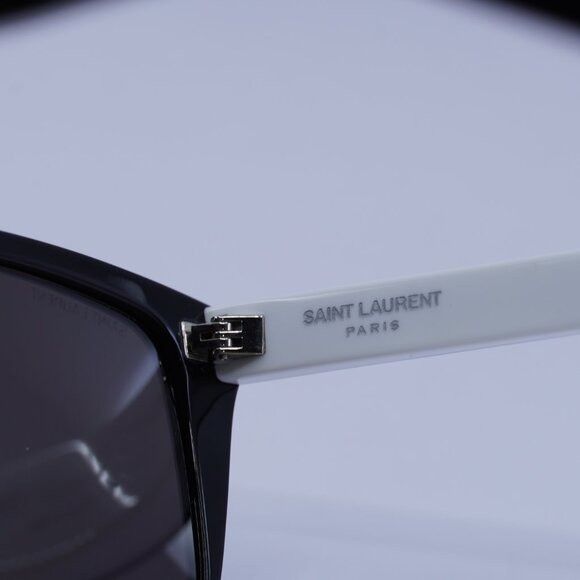 Saint Laurent Paris Saint Laurent SL1 020 Sunglasses White/Black Square Frame Size ONE SIZE - 9 Thumbnail