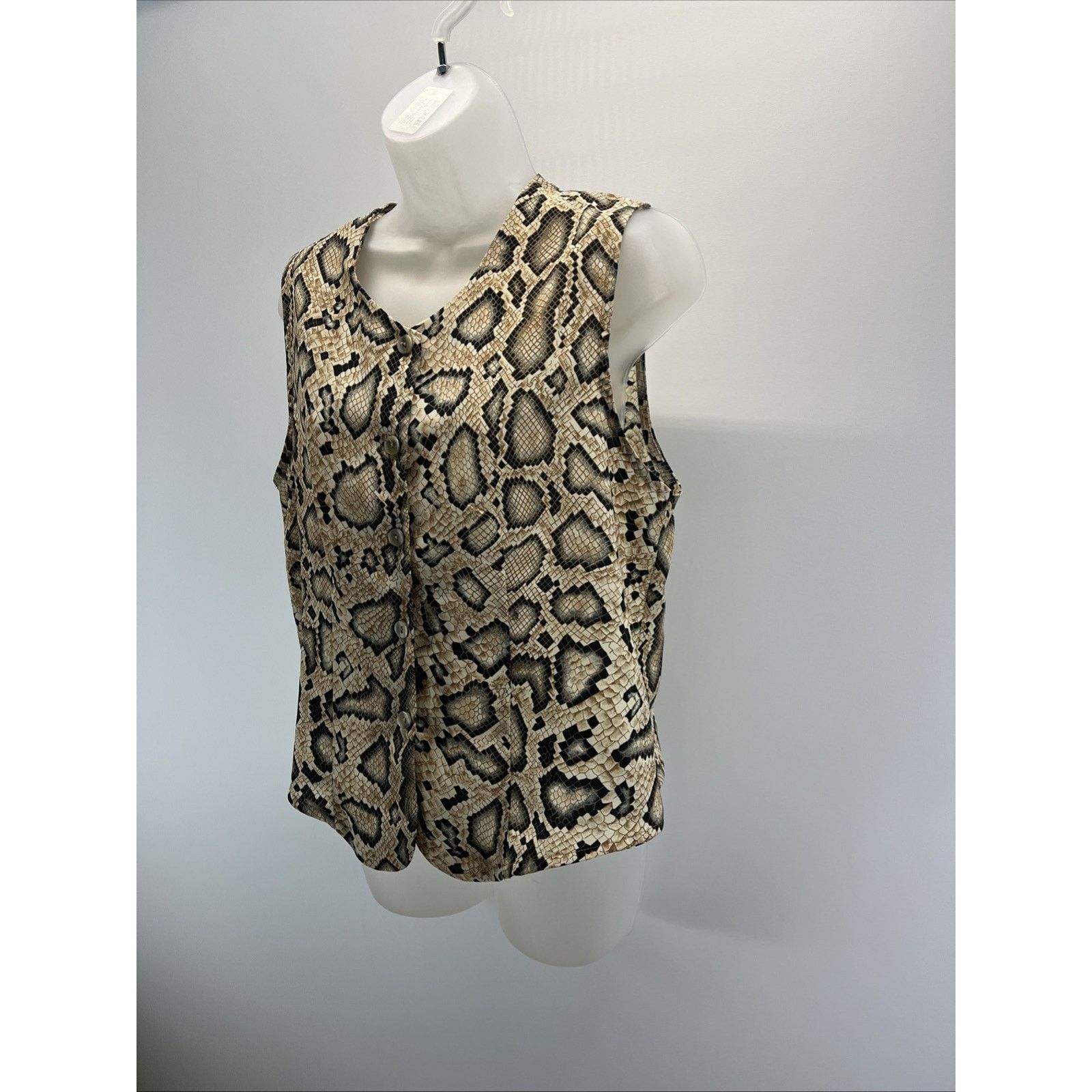 Other Vtg Bora Bora Top Woman M Leopard Print Sleeveless Button Up Size M / US 6-8 / IT 42-44 - 3 Thumbnail