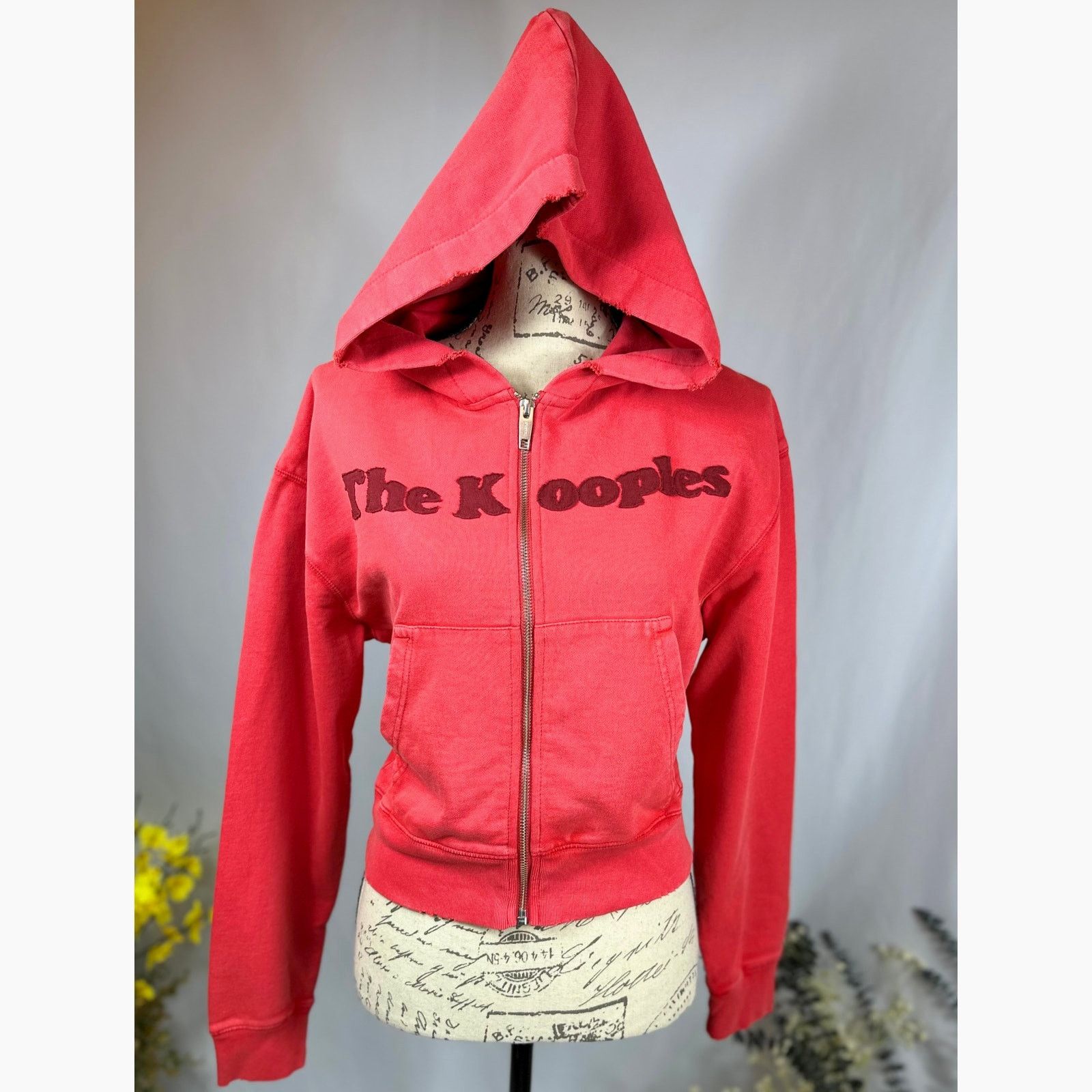 The Kooples The Kooples Text-Appliqué Zip-Through Cotton-Jersey Hoodie 4 Size S / US 4 / IT 40 - 8 Thumbnail