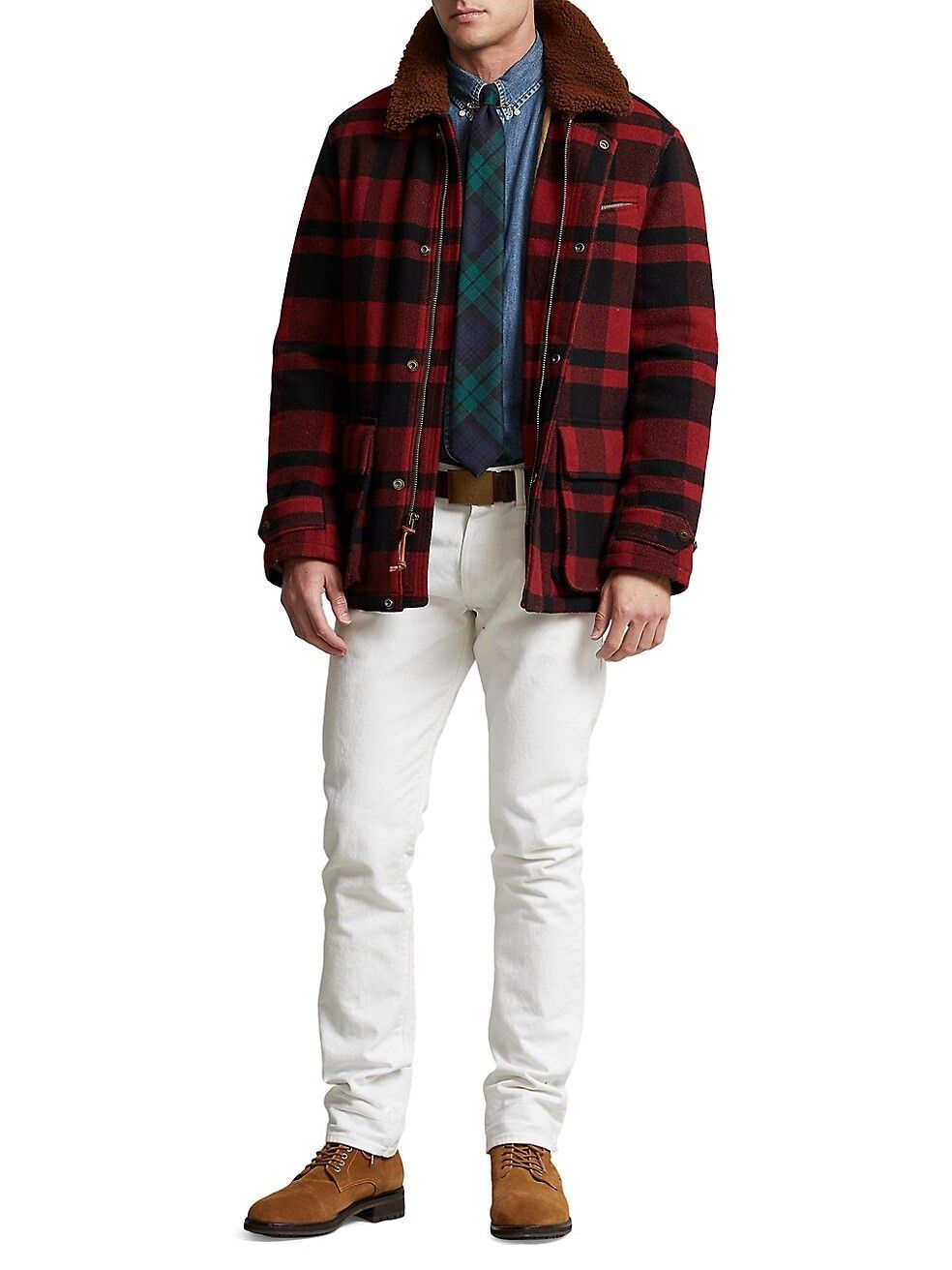 Polo Ralph Lauren Polo Ralph Lauren Shearling-Collar Plaid Barn Coat Sz Small Size US S / EU 44-46 / 1 - 2 Thumbnail