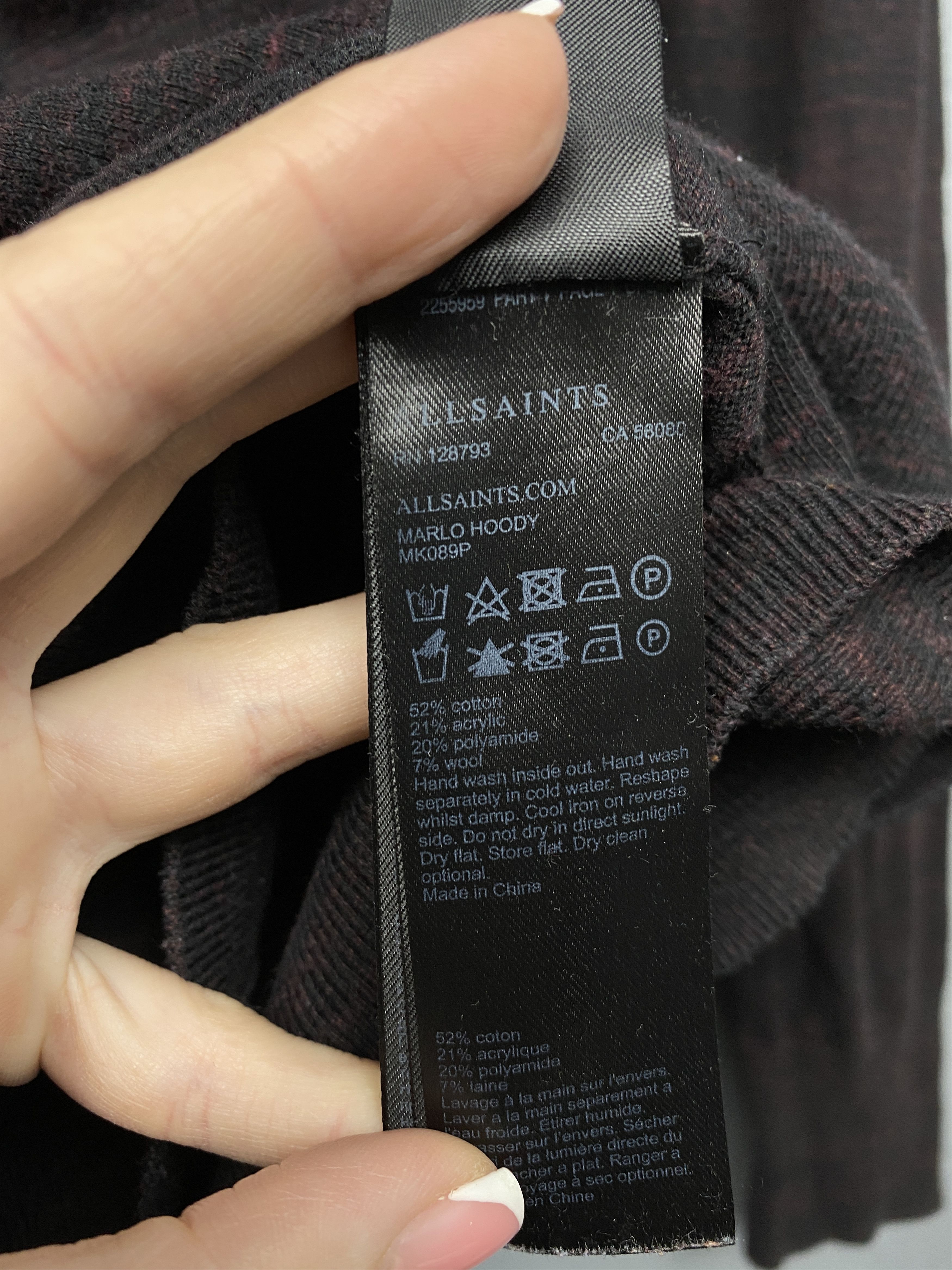 Allsaints Allsaints Vintage Mens Marlo Hoody Size US S / EU 44-46 / 1 - 5 Thumbnail