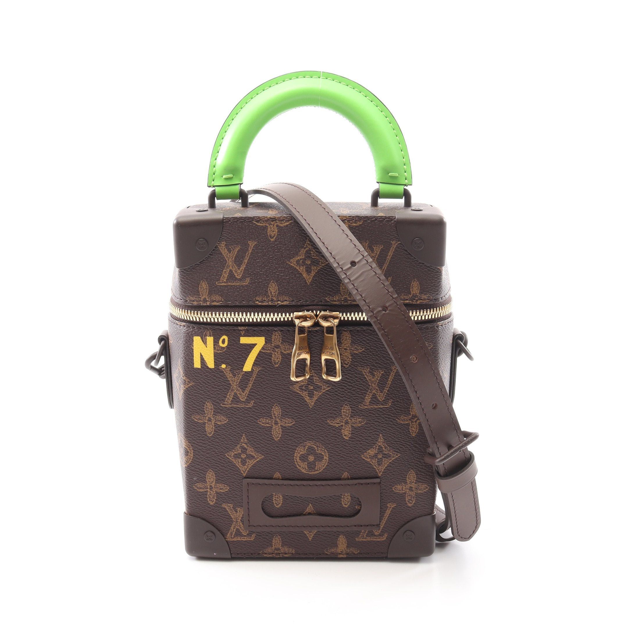Louis Vuitton Louis Vuitton Vertical Box Trunk Monogram Handbag Leather Brown Light Green Size ONE SIZE - 1 Thumbnail