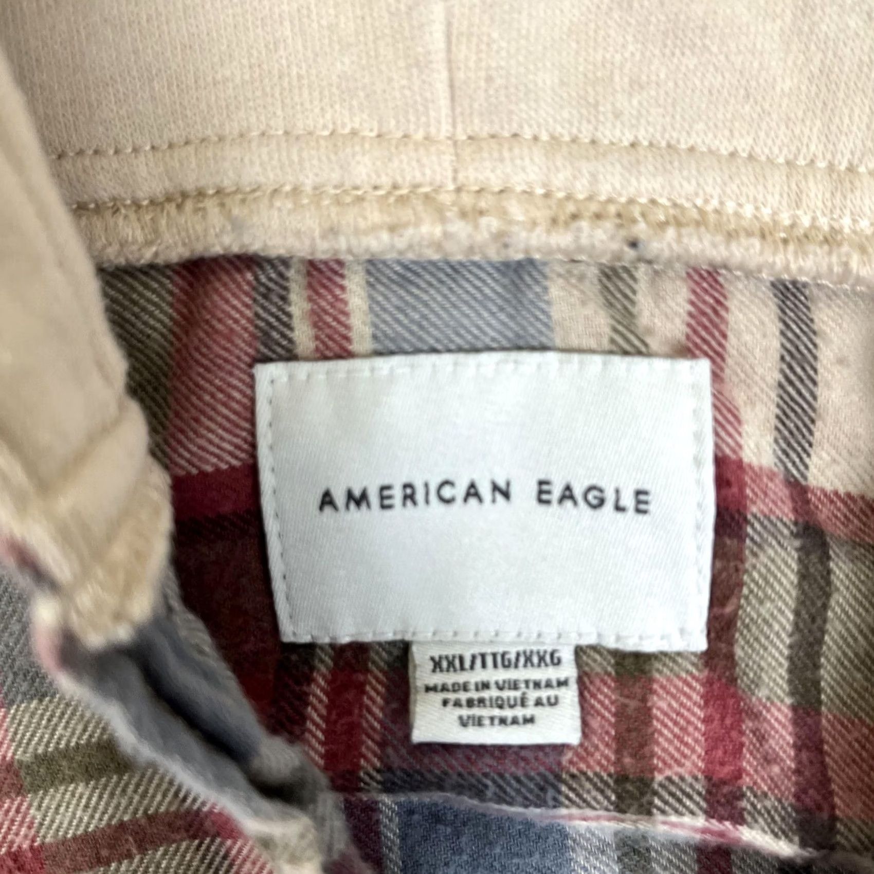 Vintage American Eagle Shirt Mens 2XL Plaid Hooded Flannel Long Sleeve Button Up Casual Size US XXL / EU 58 / 5 - 2 Thumbnail