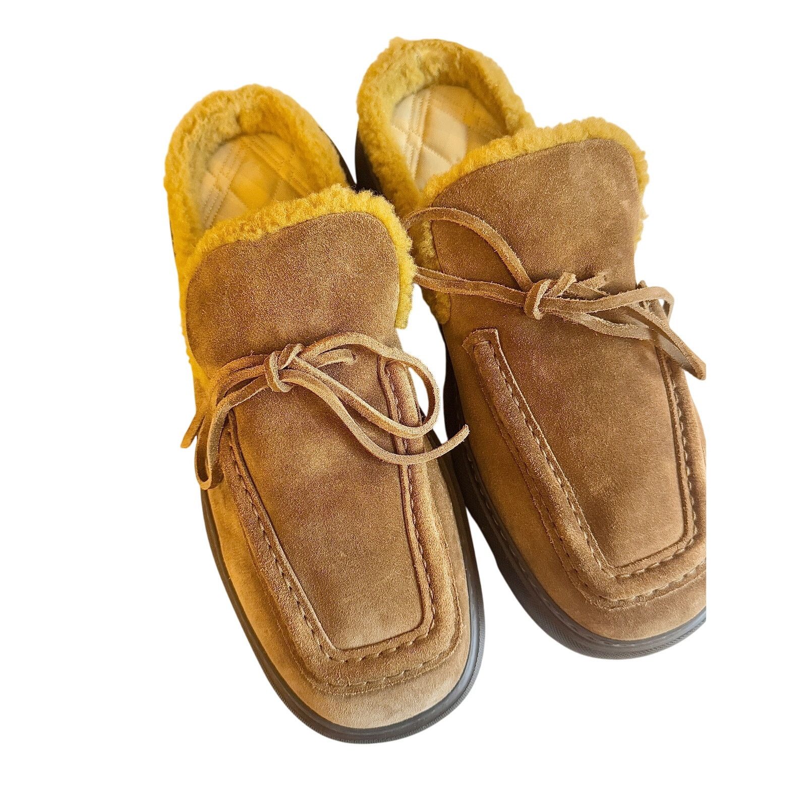 Burberry Burberry *NEW* Stony Suede & Shearling Wood Mules Size US 11 / EU 44 - 1 Thumbnail
