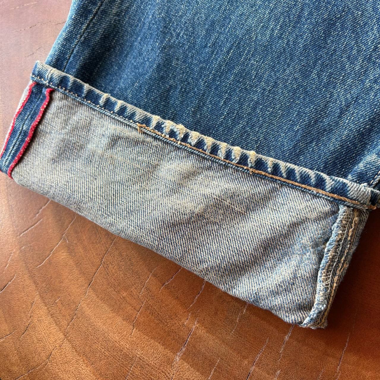 HOLLYWOOD RANCH MARKET Vintage 90’s HR Market Selvedge Distress Mud Wash Blue Pants Size US 34 / EU 50 - 18 Thumbnail