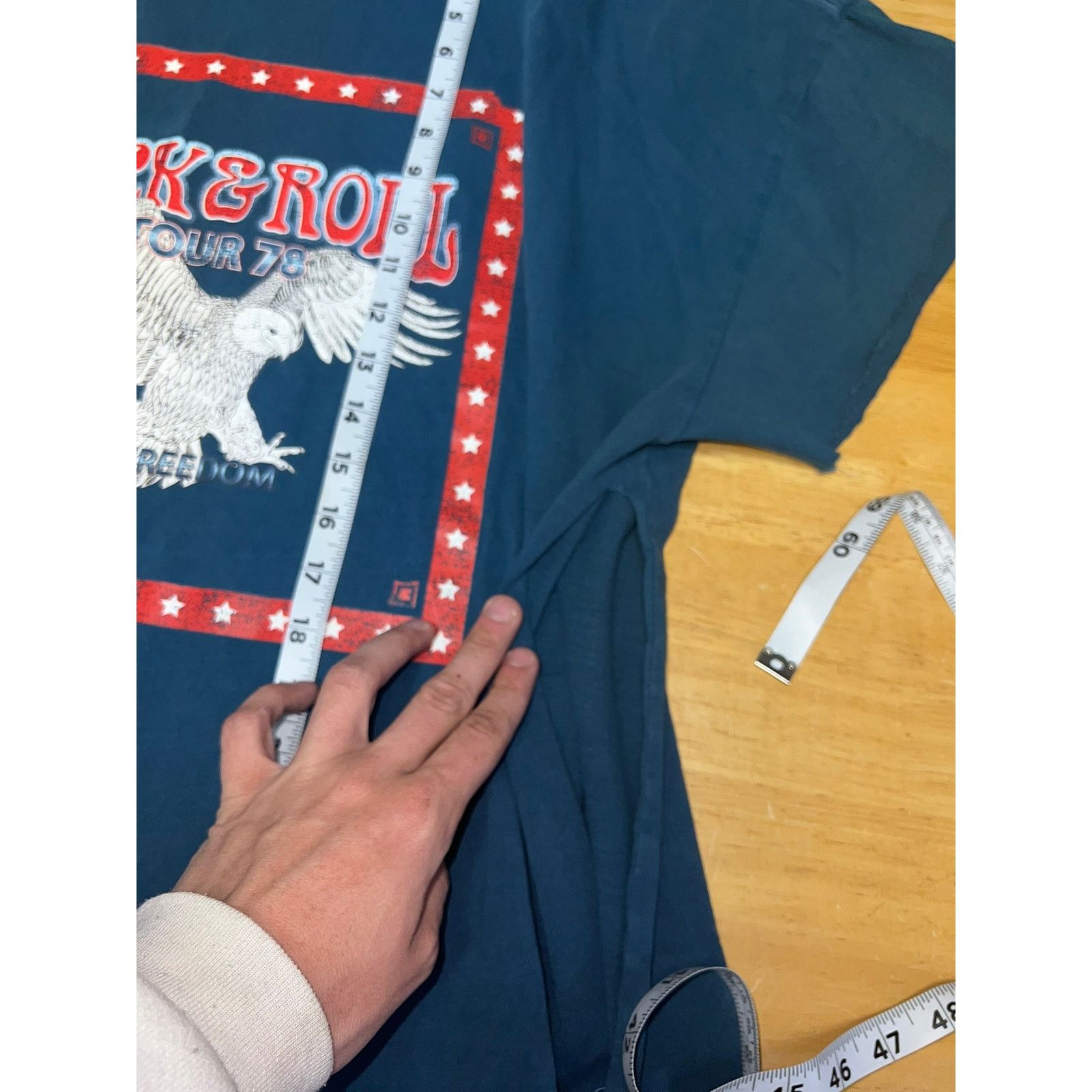 Vintage Womens Rock & Roll Top Shirt Vintage Style Eagle Blue Tee M Size M / US 6-8 / IT 42-44 - 13 Thumbnail
