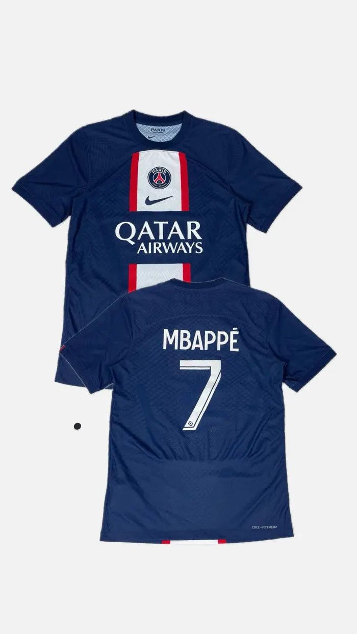 Nike PARIS SAINT-GERMAIN 2022 2023 Mbappe #7 Player Issue Jersey Size US S / EU 44-46 / 1 - 1 Thumbnail