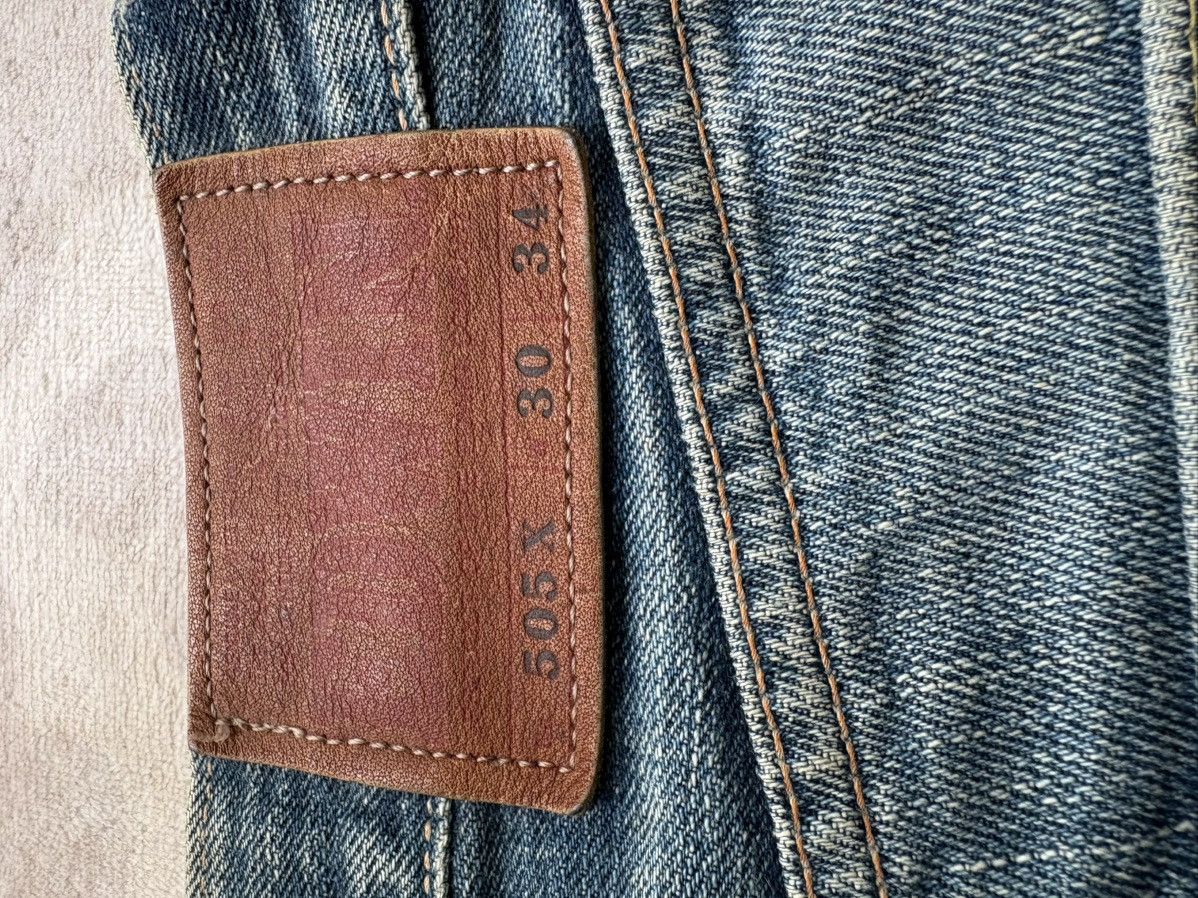 Edwin Edwin 505X Selvedge Orange Tab Distressed Denim Jeans Size US 31 - 21 Thumbnail