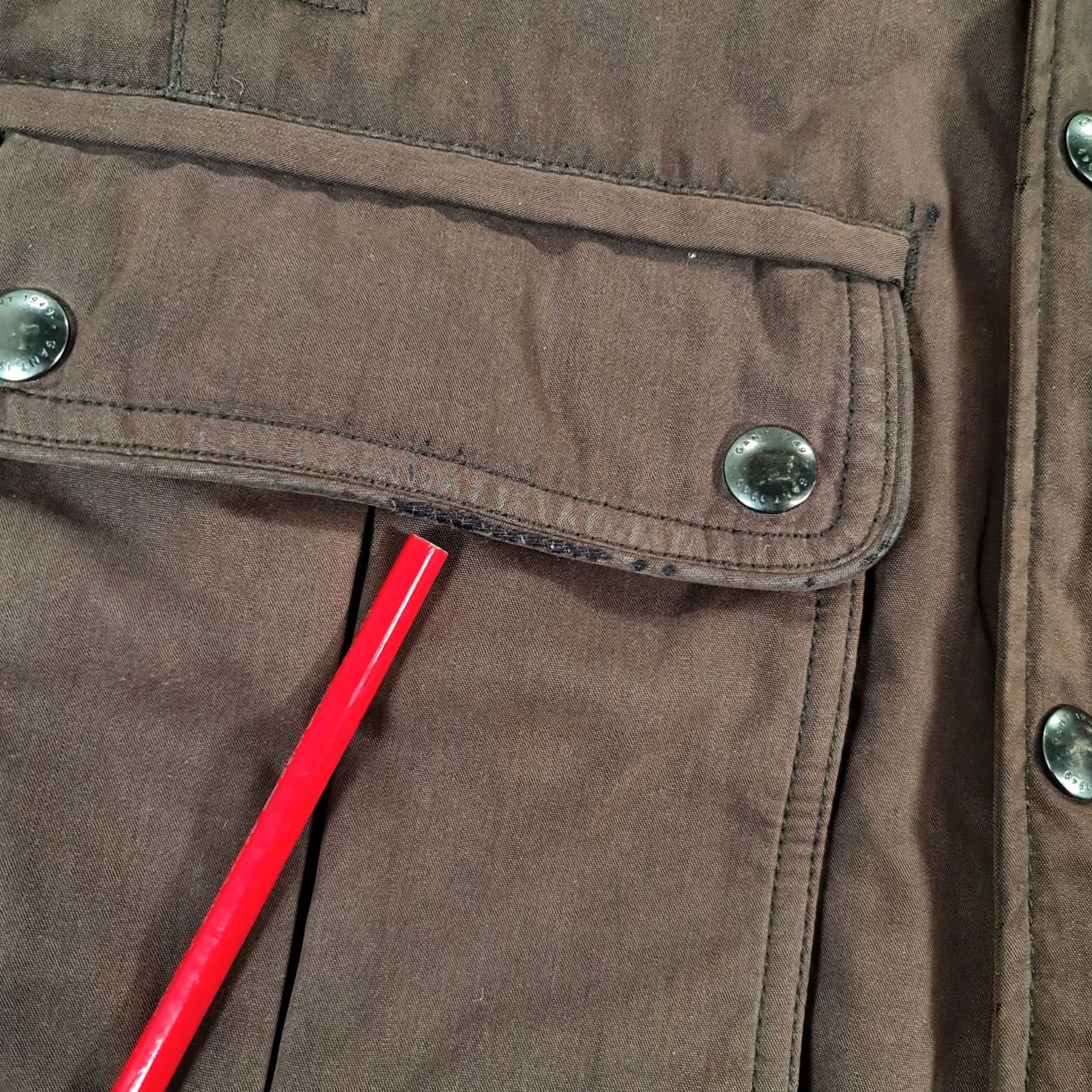Gant GANT Mens Jacket Brown Small Full Zip Country The Moore Wax Cotton Jacket Size US S / EU 44-46 / 1 - 7 Thumbnail