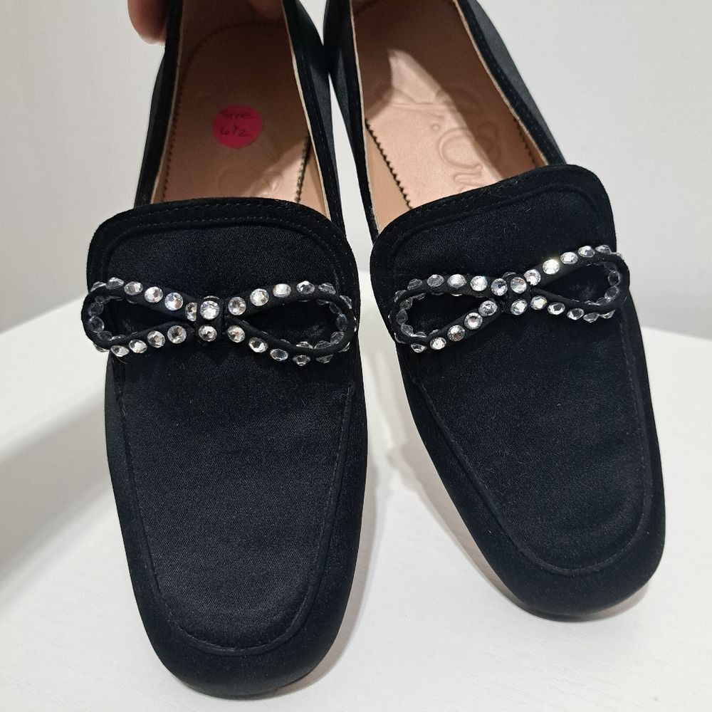 J.Crew J. Crew Marie Bow Elegant Slip On Loafers Rhinestone Detail Size US 6.5 / IT 36.5 - 14 Thumbnail