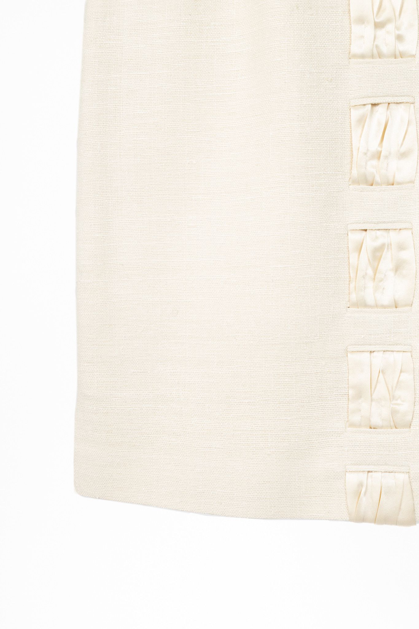 Akris Akris Cream Silk Decorative-Satin Pencil Skirt Size 30" / US 8 / IT 44 - 5 Thumbnail