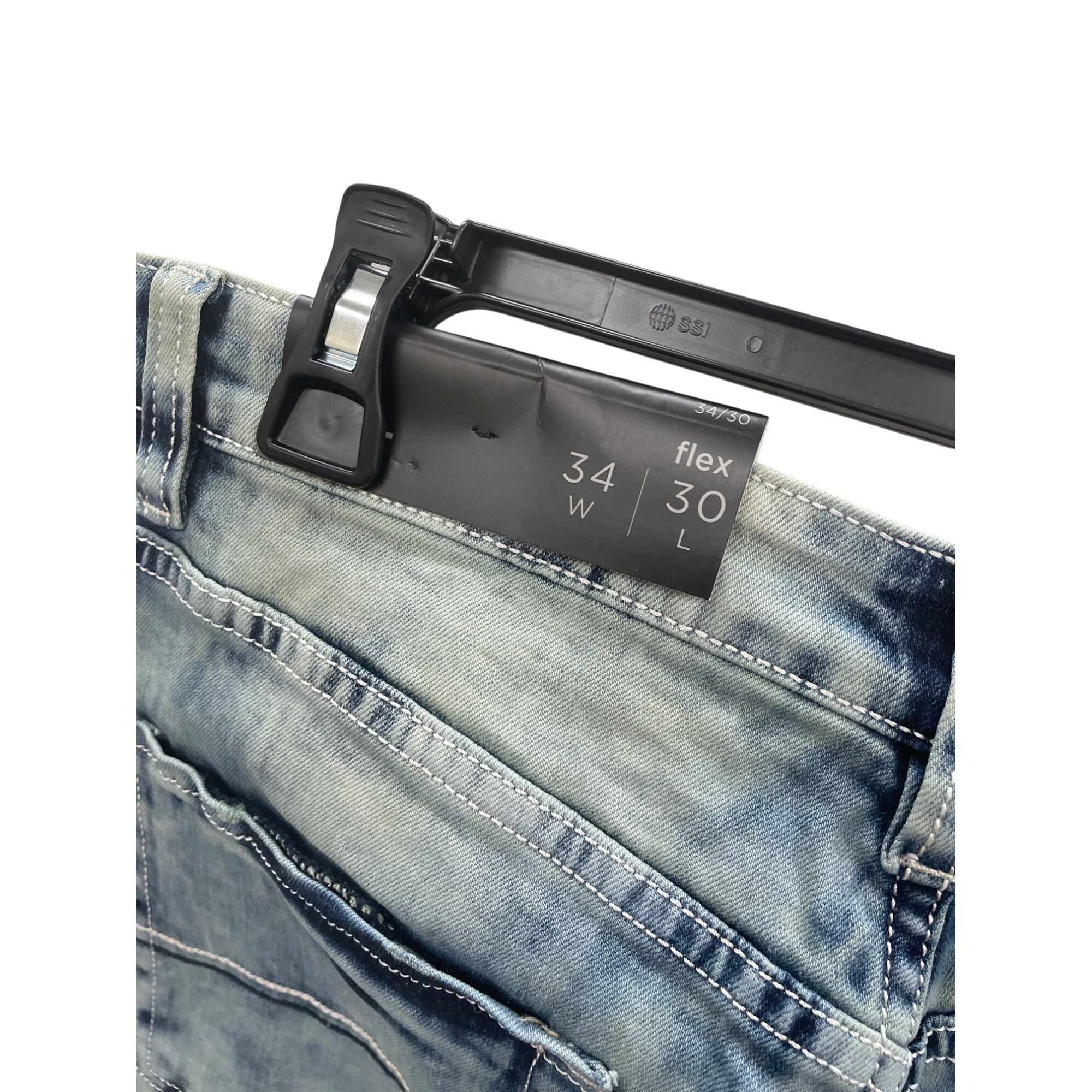 Other Black Premium Mens blue acid distressed Boot Cut Denim Jeans Size US 34 / EU 50 - 19 Thumbnail