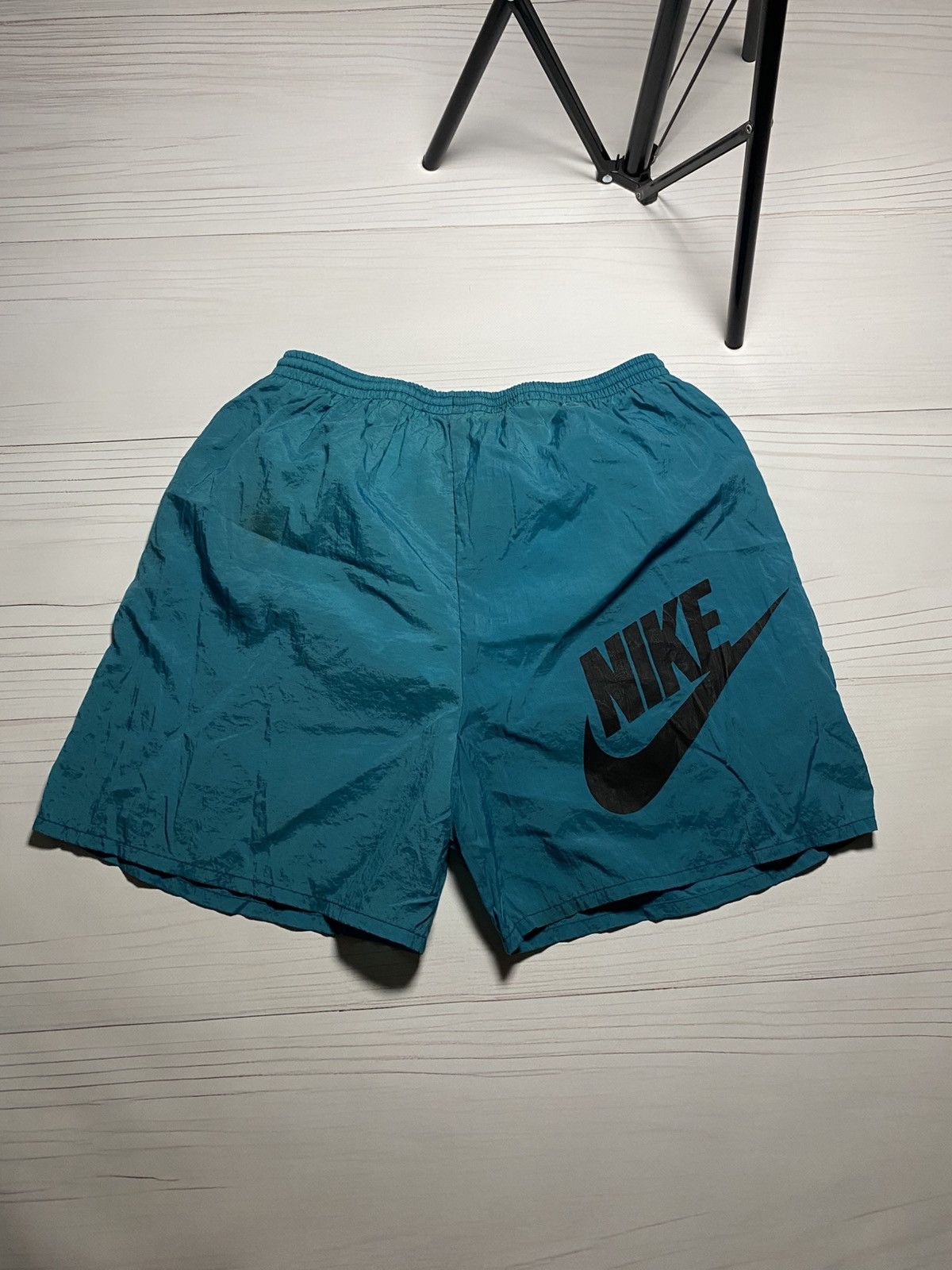 Nike × Vintage Vintage Nike Big Logo Swoosh nylon 90’s y2k shorts Size US 32 / EU 48 - 1 Thumbnail