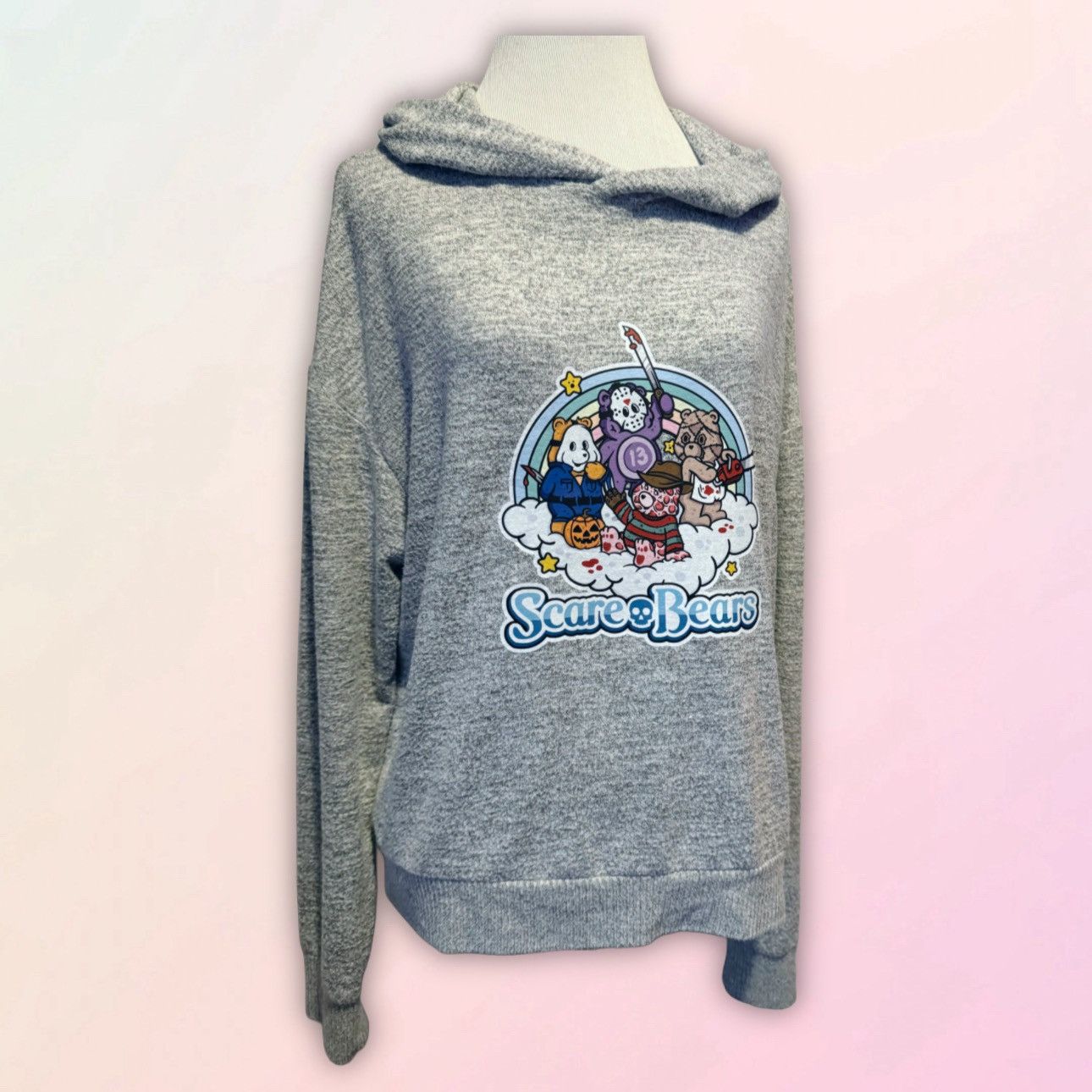 Gap Scare Bears, Upcycled, Retro, Knit Oversize Lounge Hoodie Size M / US 6-8 / IT 42-44 - 2 Thumbnail