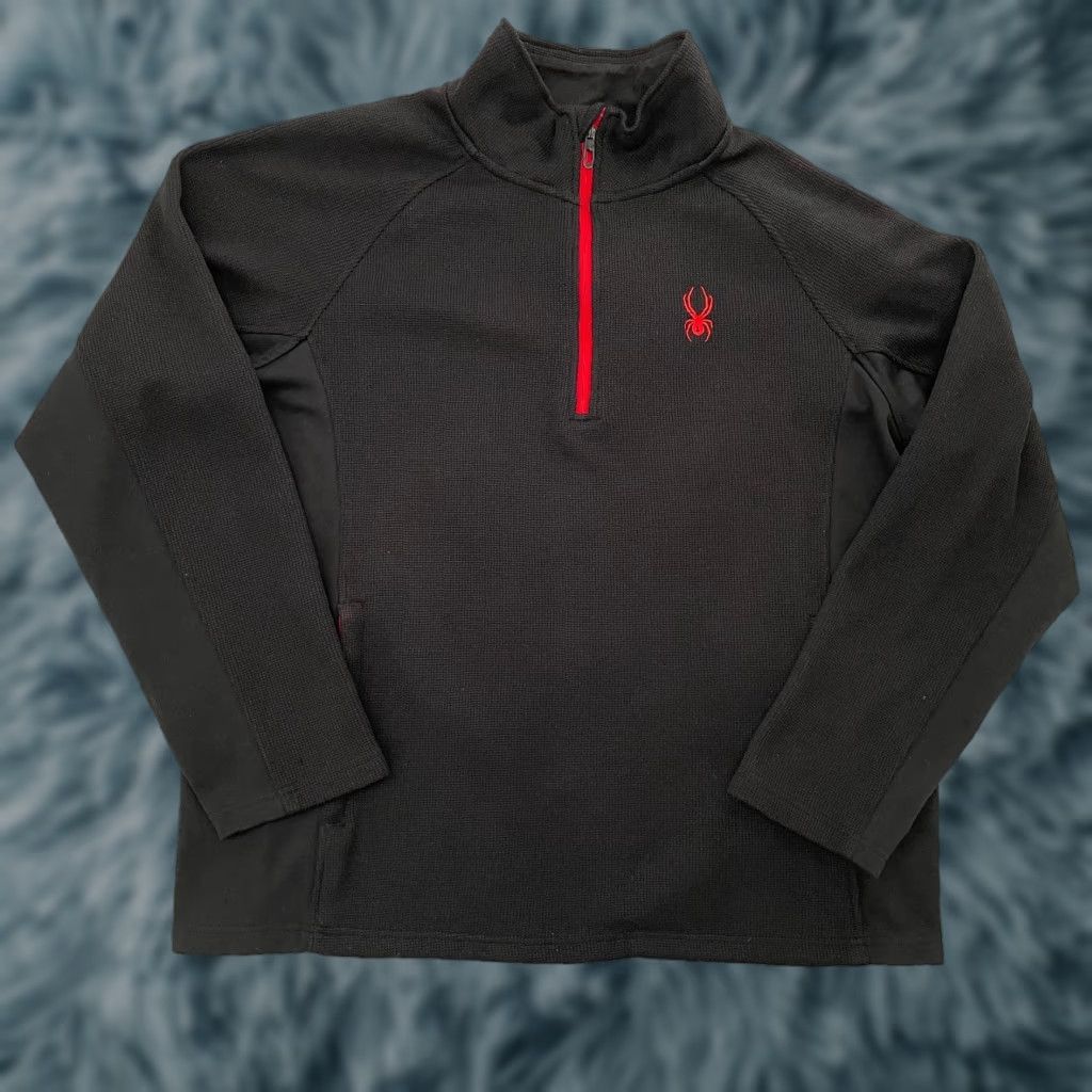 Spyder Spyder Jacket Mens XL Black 1/4 Zip Pullover Fleece Logo Outdoor Ski 90s Theme Mens XL Size US XL / EU 56 / 4 - 1 Thumbnail